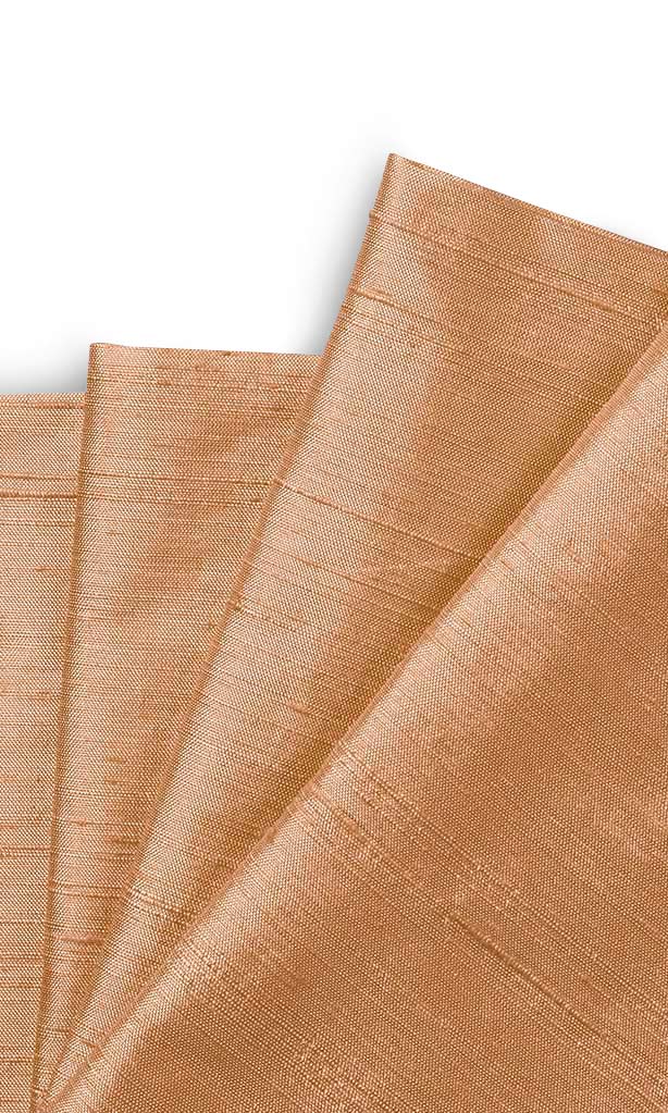 Pure Silk Window Treatments Fabric Sample (Peach Brown)