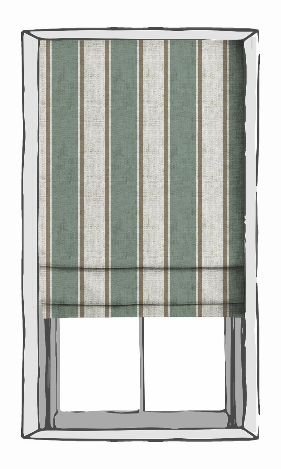Striped Fabric Material By the Metre (Blue/ Brown/ White)