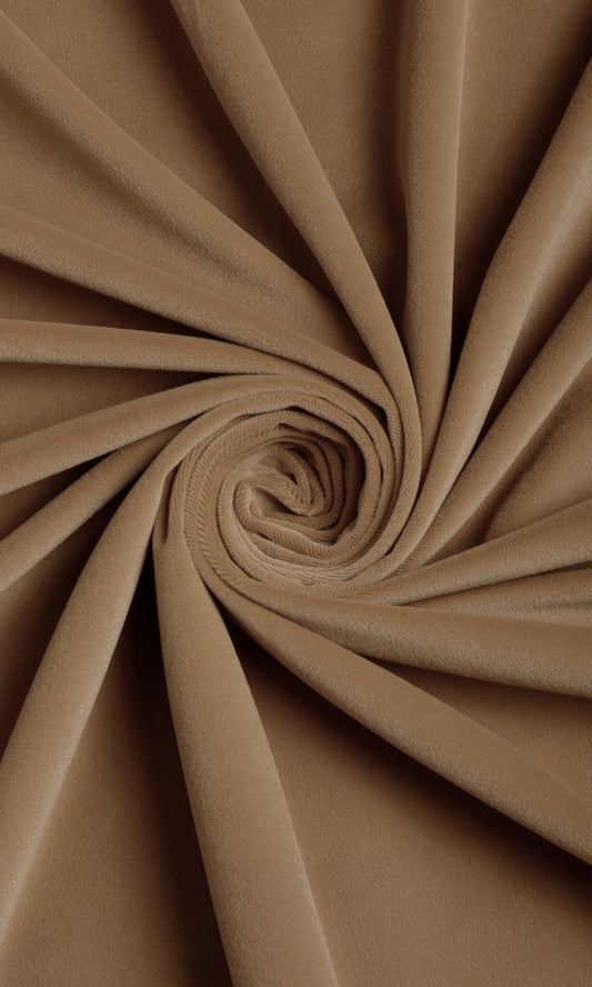 Velvet Home Décor Fabric By the Metre (Burnt Orange/ Brown)