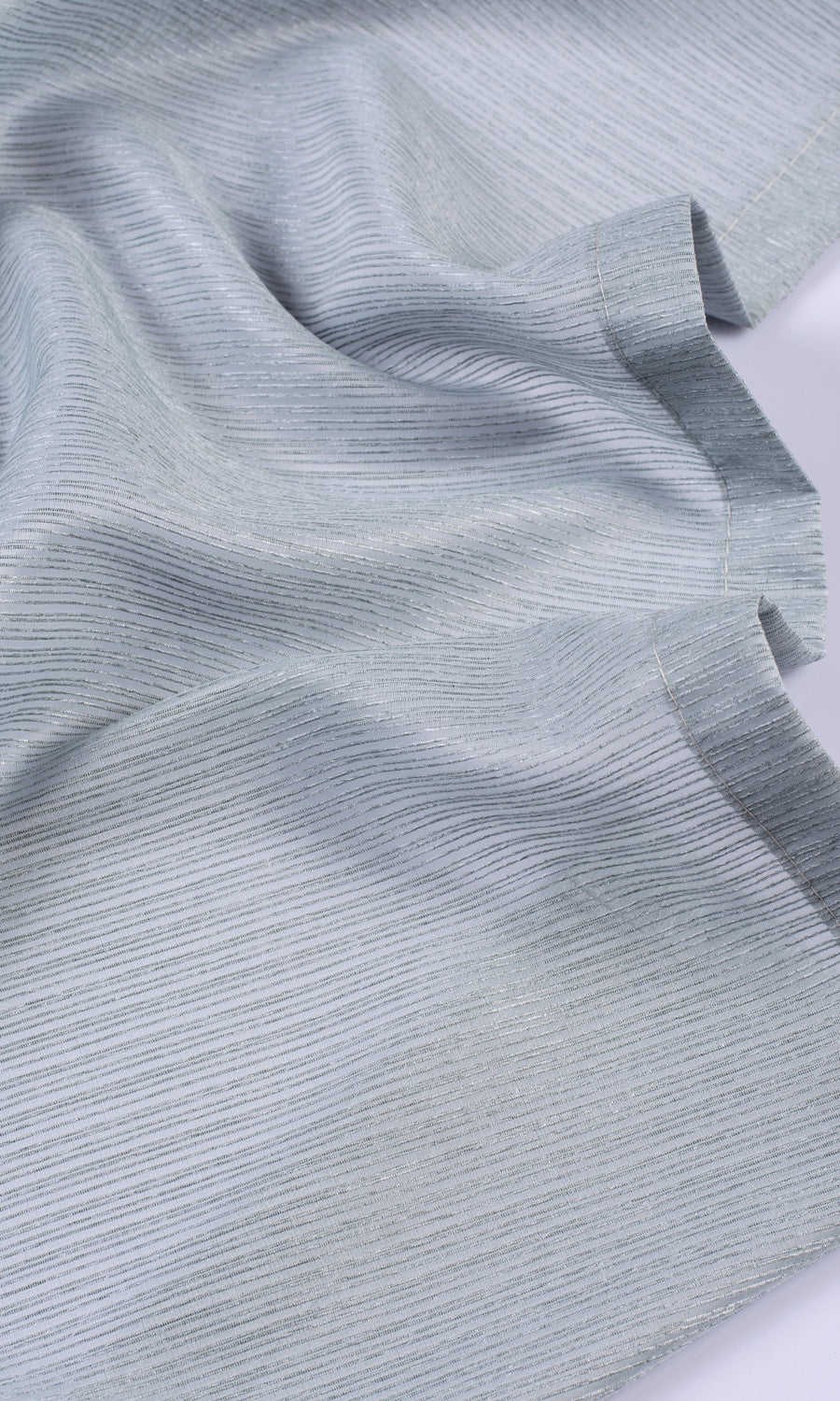 Striped Sheer Fabric By the Metre for Curtains & Drapes (Periwinkle Gray)
