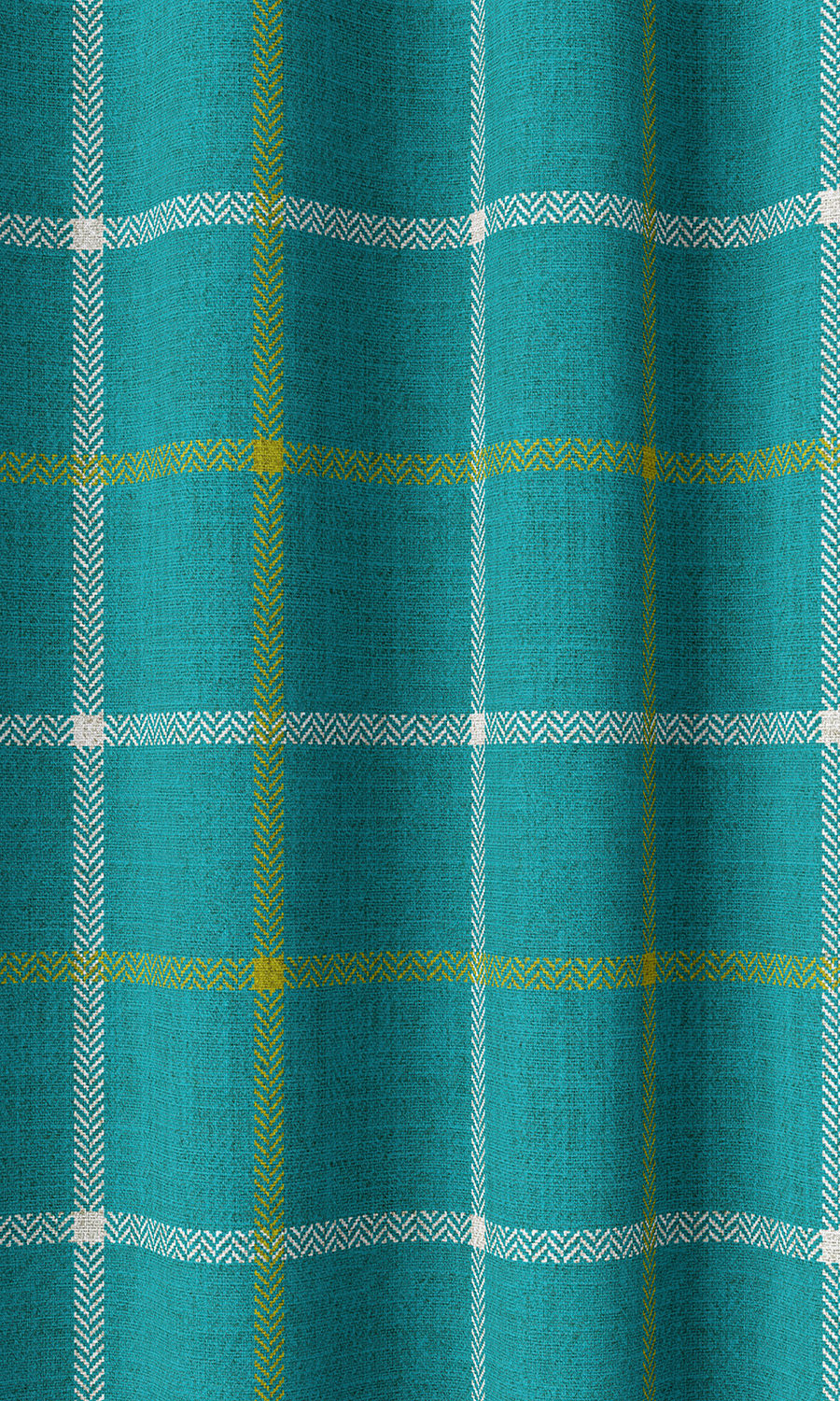 Modern Check Print Home Décor Fabric By the Metre (Turquoise Blue)