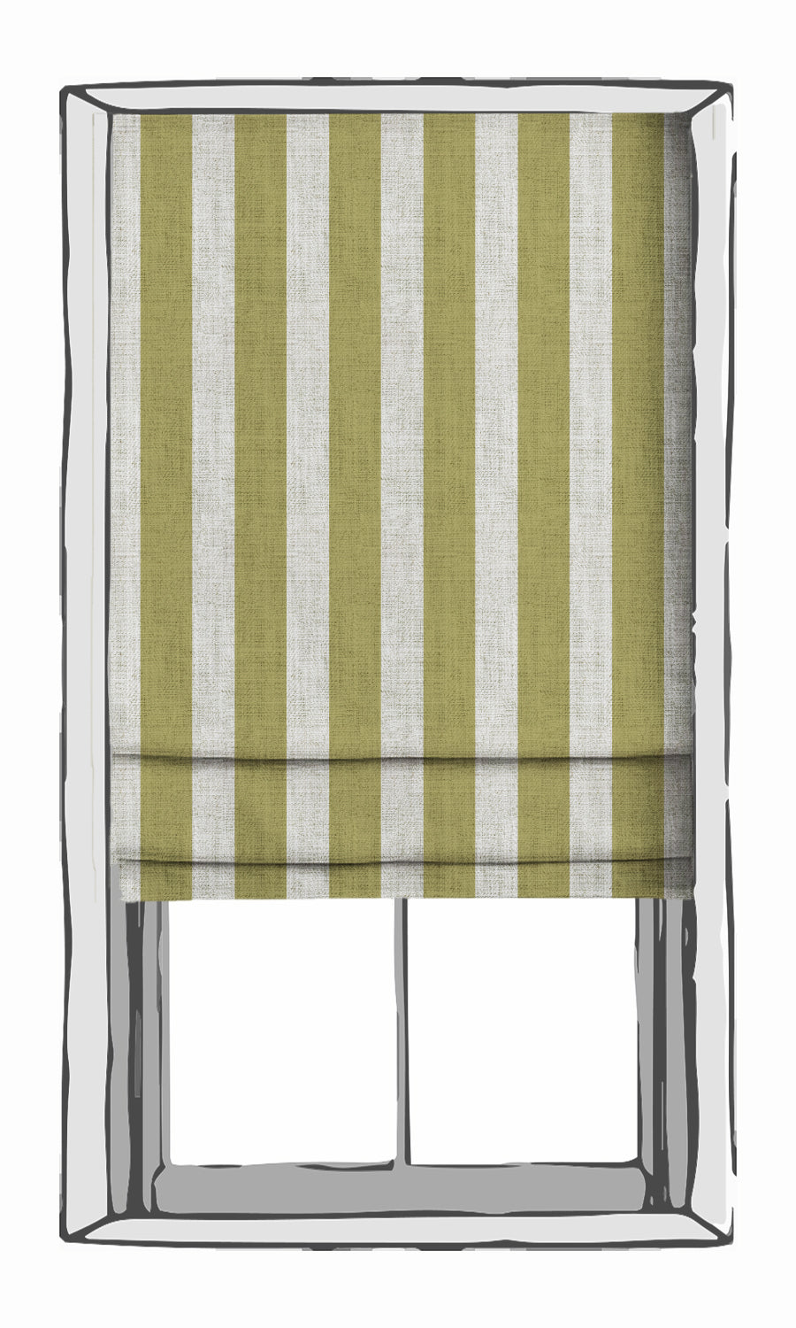 Striped Free Fabric Material Sample (Chartreuse Green/ White)