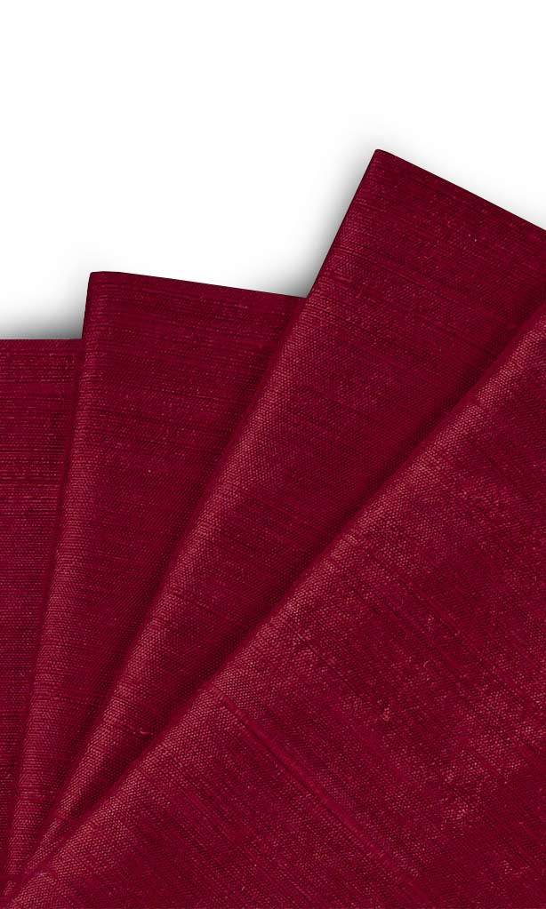 Pure Silk Window Treatments Fabric Sample (Raspberry Red)