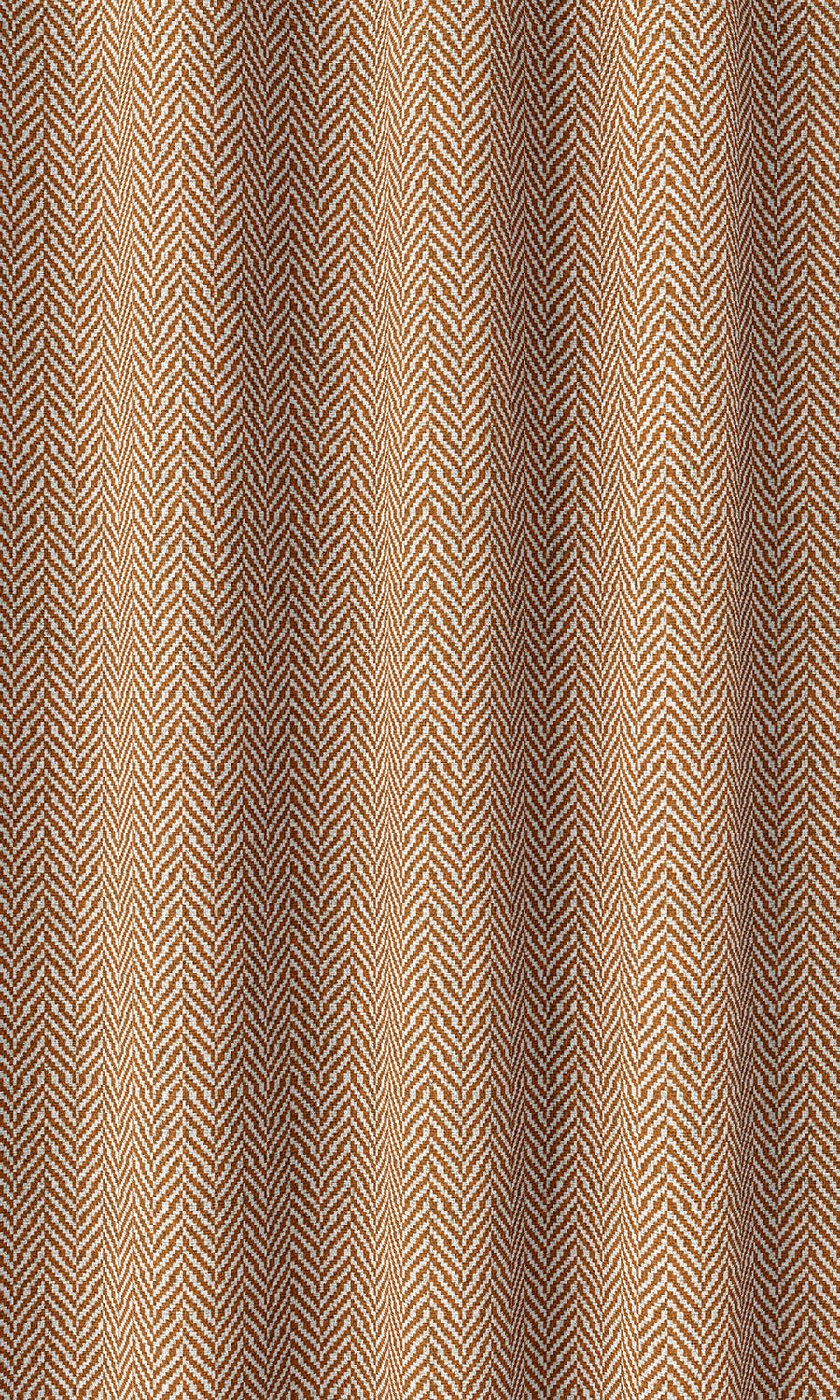 Herringbone Home Décor Fabric By the Metre (Orange/ White)