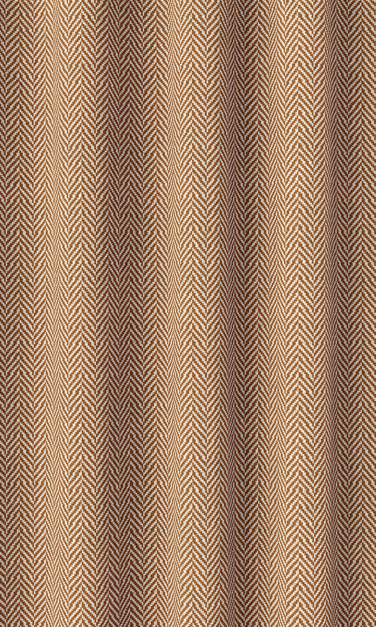Herringbone Home Décor Fabric By the Yard (Orange/ White)