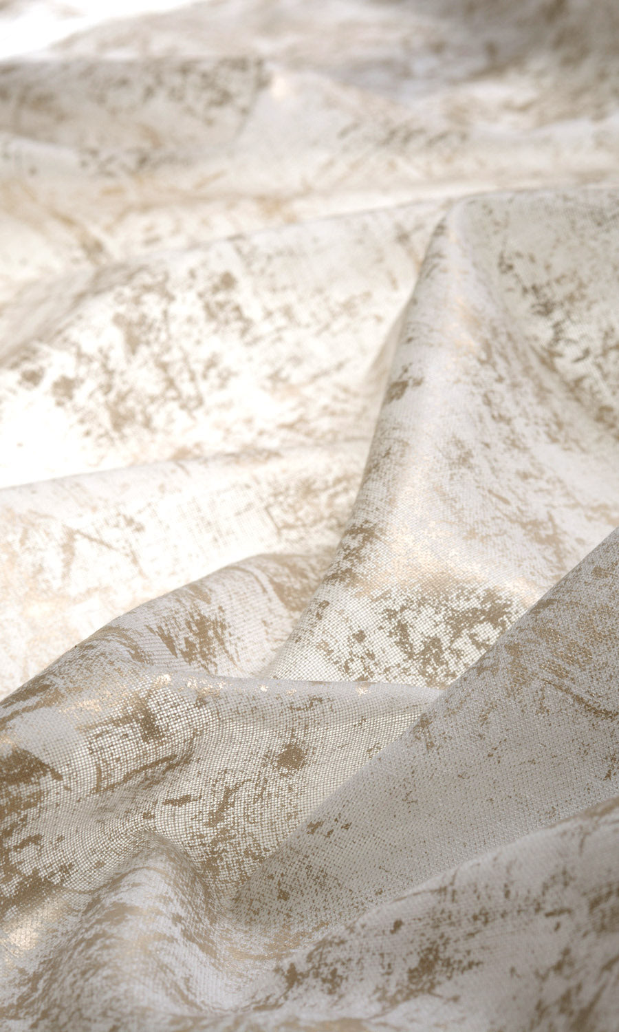 Sheer Free Fabric Material Sample (White/ Metallic Golden)