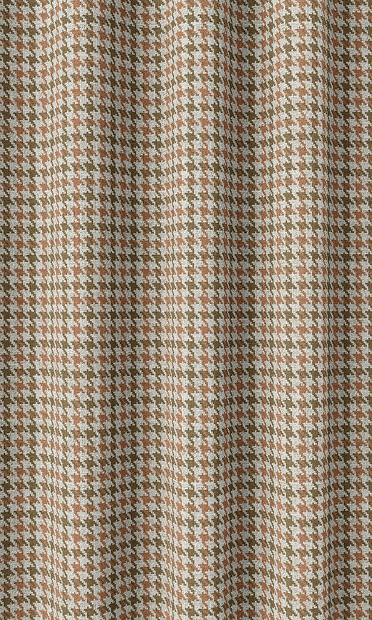 Houndstooth Drapes (Orange & Green)