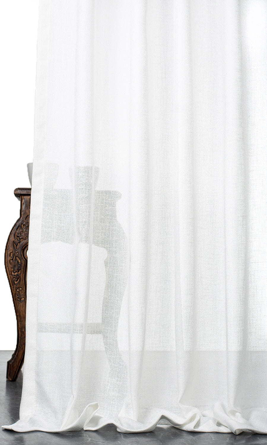 Textured Sheer Window Treatments Fabric Sample (White)