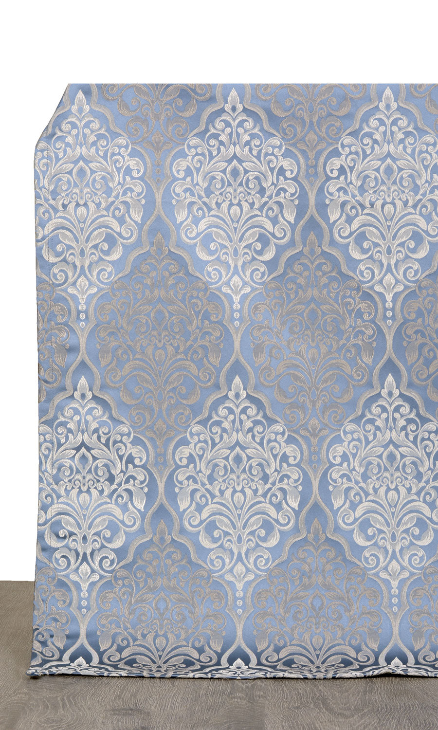 Damask Home Décor Fabric By the Metre (Navy Blue/ White)