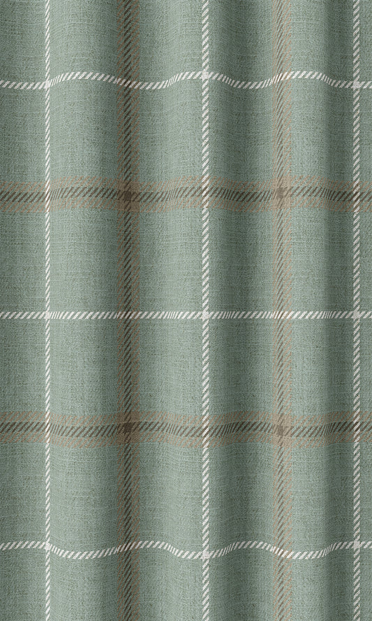 Checkered Home Décor Fabric By the Metre (Duck Egg Blue)