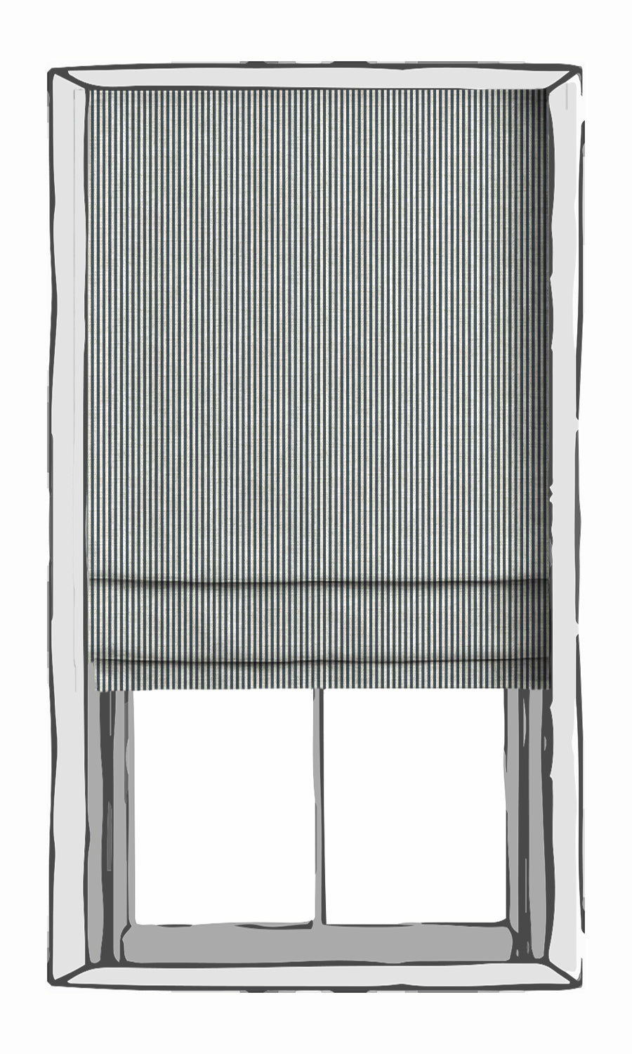 Striped Window Treatments Fabric By the Metre (Slate Grey)