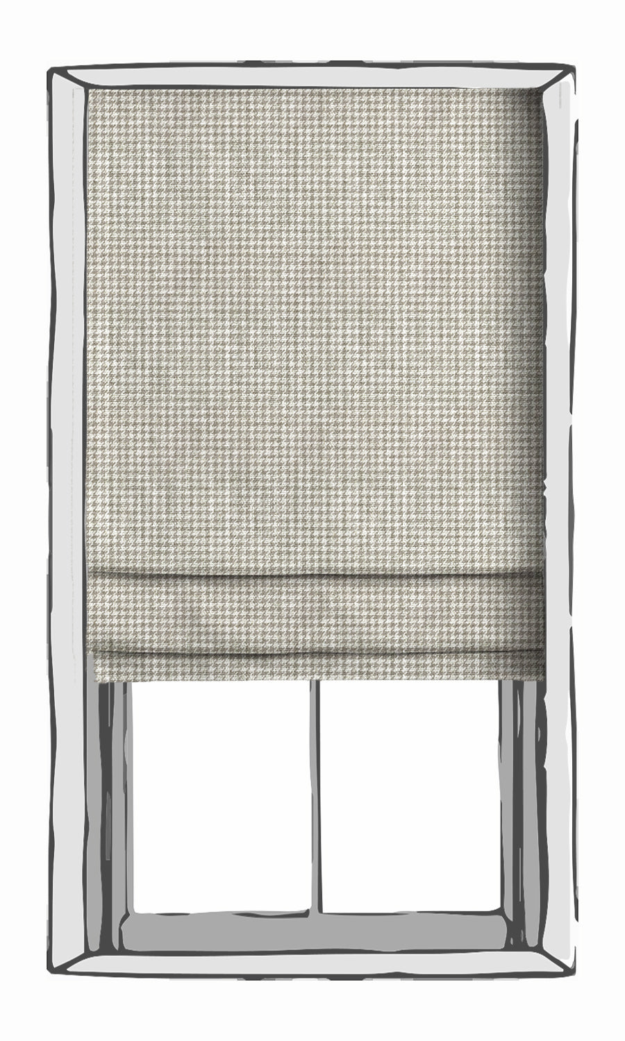 Houndstooth Print Free Fabric Material Sample (Grey/ White)