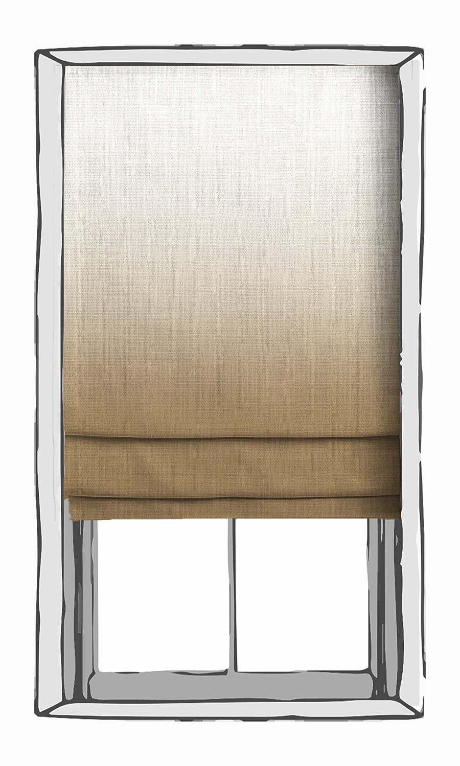 2-Tone Ombre Window Treatments Fabric By the Metre (Brown)