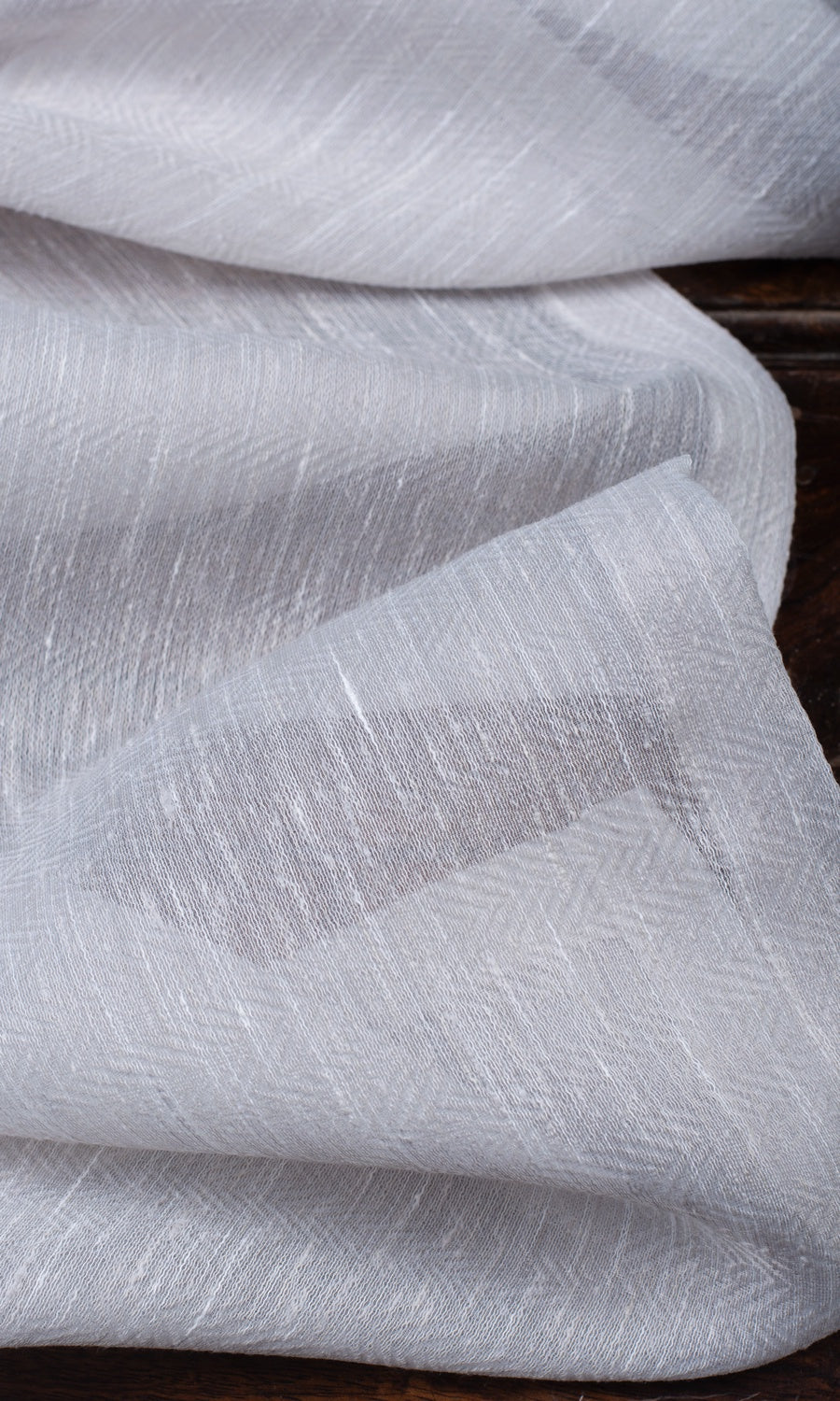 Textured Sheer Window Treatments Fabric Sample (Fog Gray/ White)