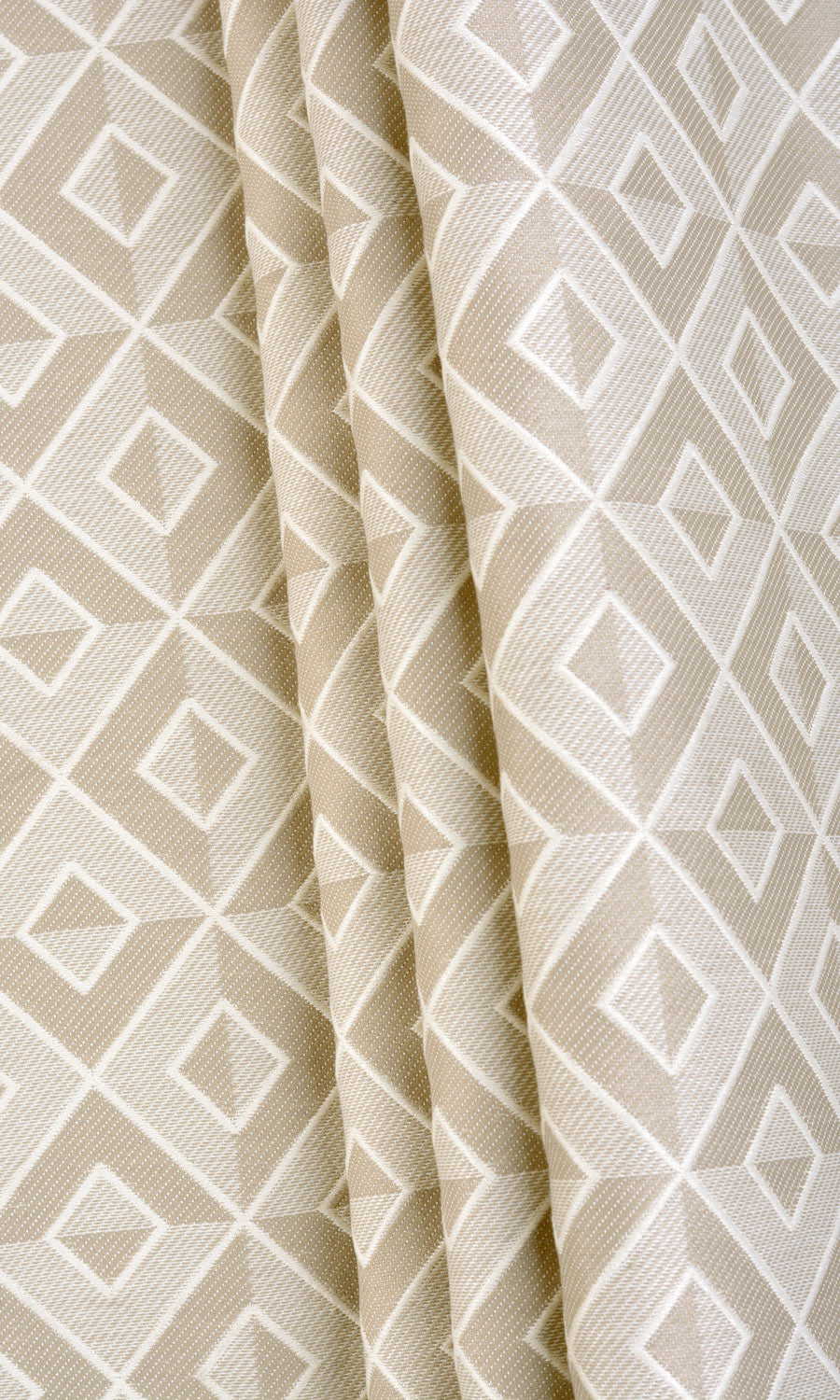 Argyle Patterned Window Treatments Fabric By the Metre (Tan/ Beige)