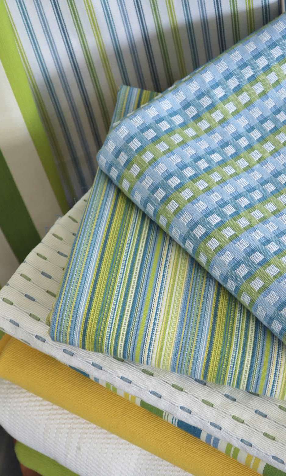 Cotton Window Treatments Fabric Sample (Blue/ Green)