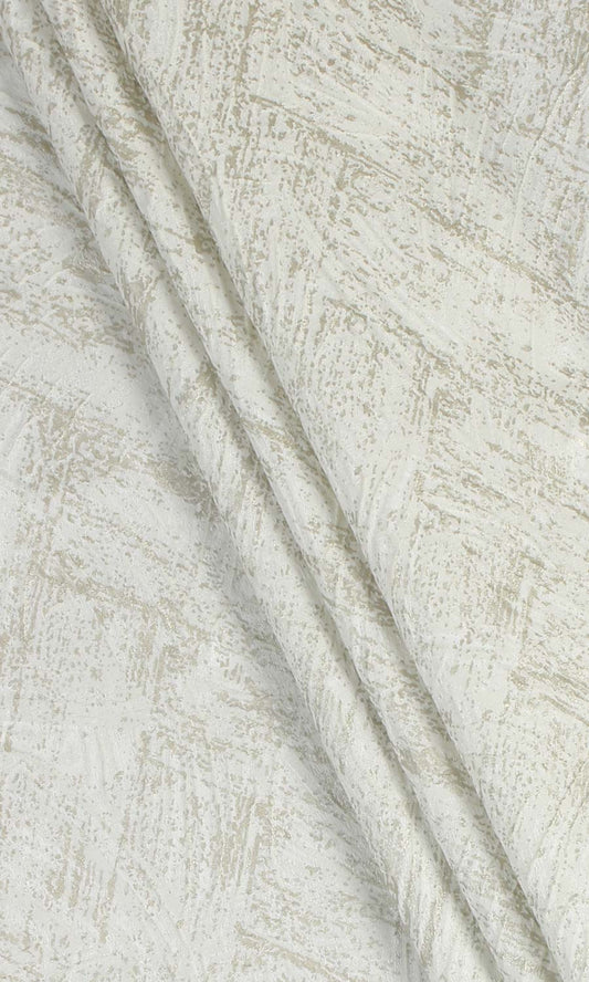 White self patterned cotton blend curtains