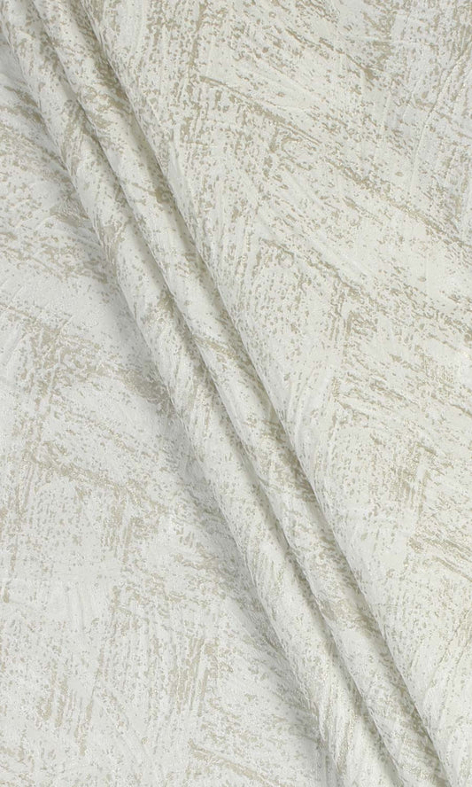Patterned Poly-Cotton Home Décor Fabric Sample (Pale Beige/ Cream)