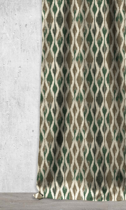 Ogee Patterned Ikat Curtains
