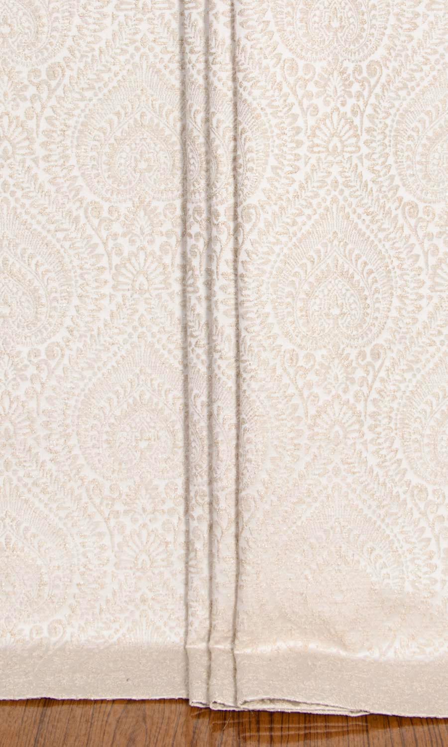 Textured Floral Home Textile Fabric Material Sample (Cream/ Beige)