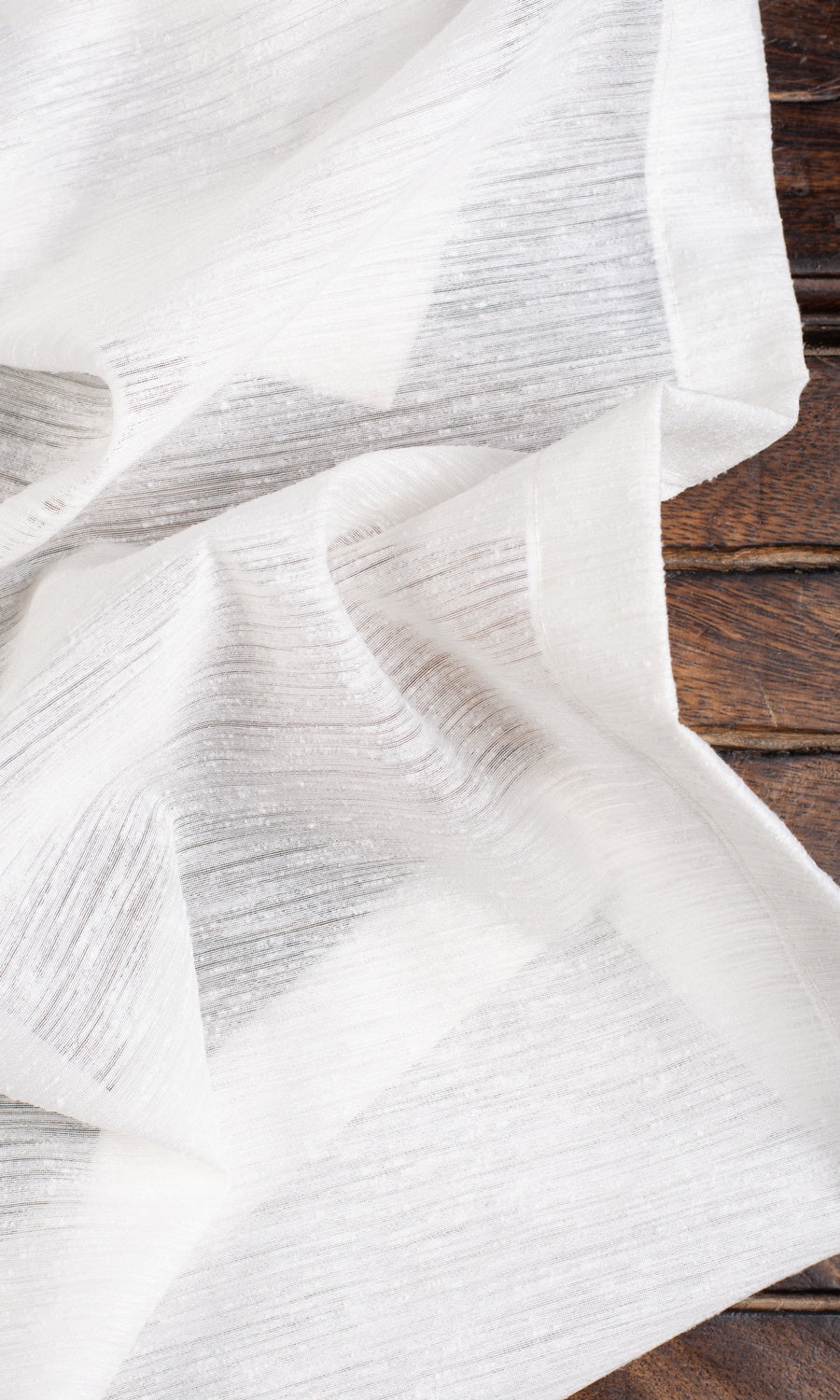 Textured Semi-Sheer Home Textile Fabric Material By the Metre (White)