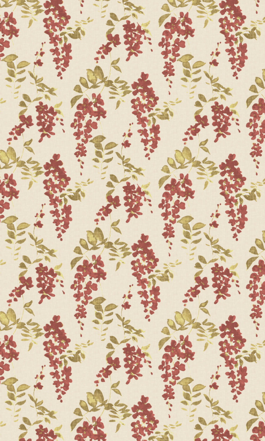 Dimout Floral Home Textile Fabric Material By the Metre (Red/ Green/ Pale Grey)
