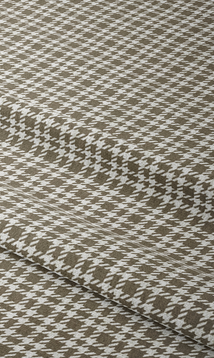 Check Patterned Window Treatments Fabric Sample (Mocha Brown/ White)