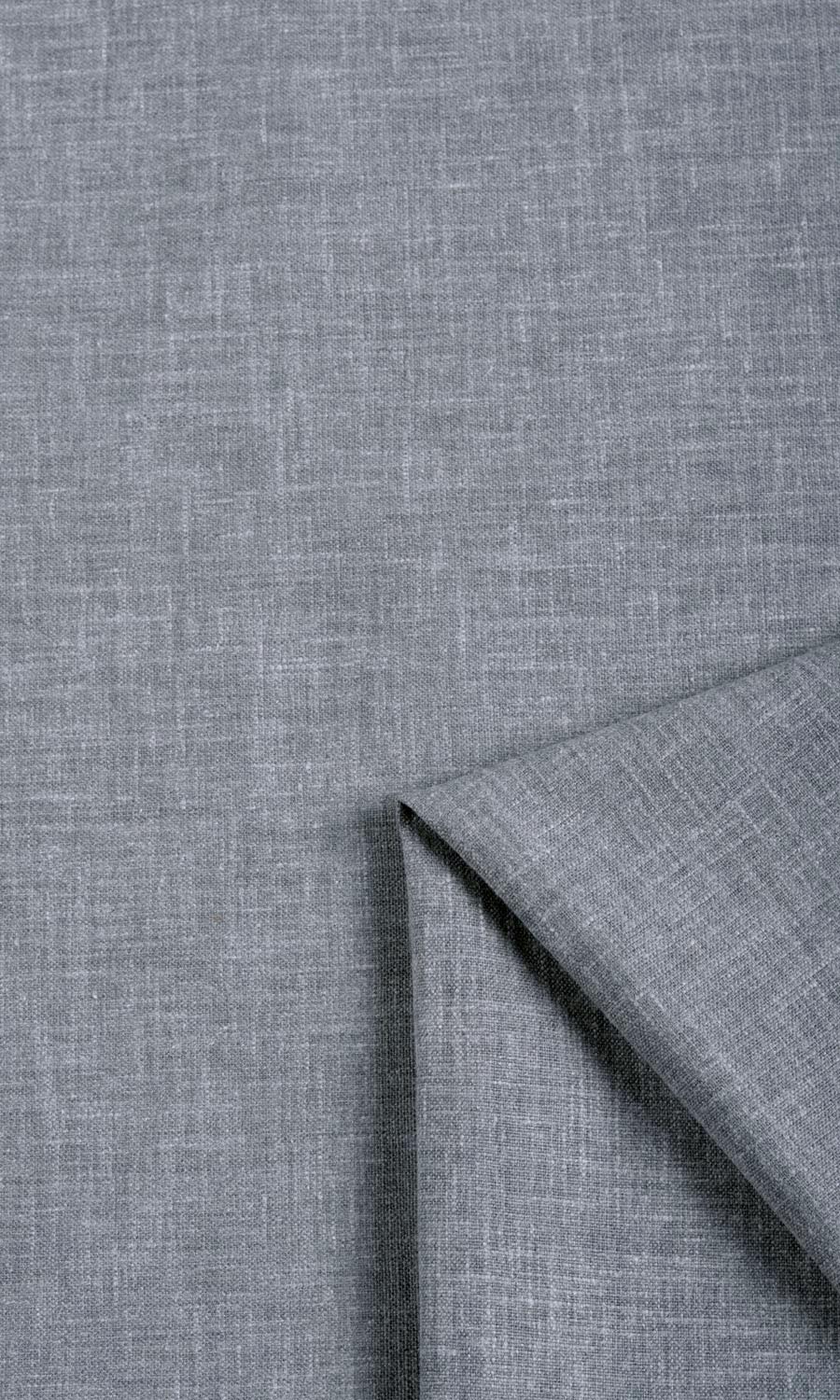 Linen Texture Fabric Material By the Metre (Steel Grey)