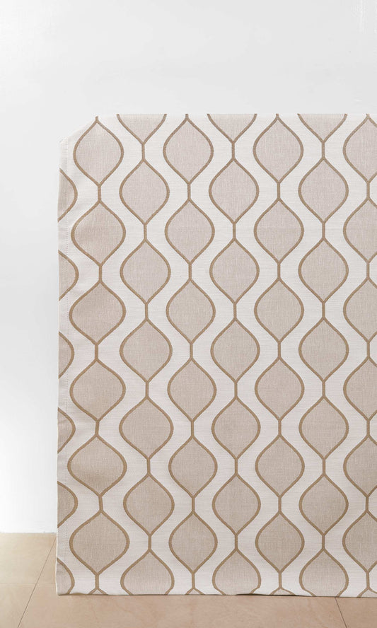 Ogee Print Curtains (Gray/ Brown)