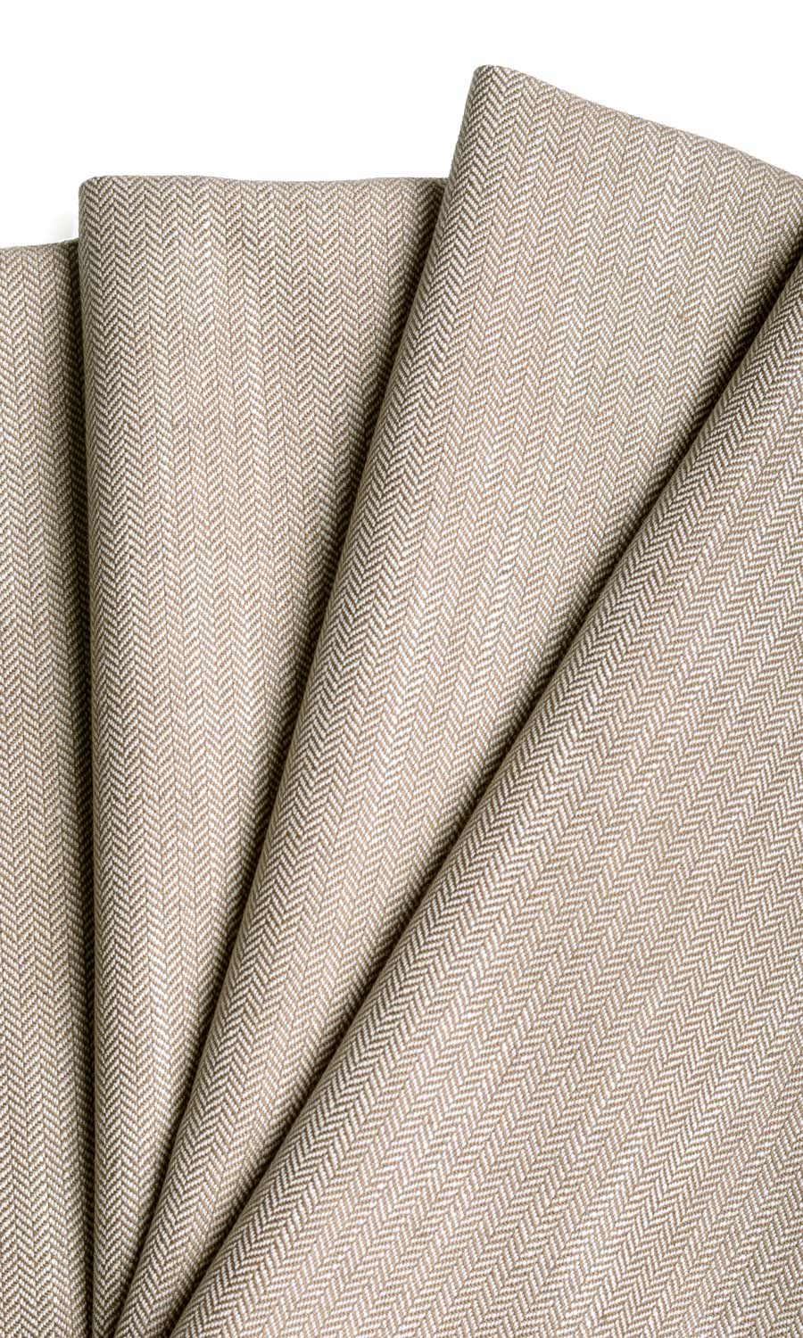 Herringbone Textured Window Treatments Fabric By the Metre (Cedar Brown)