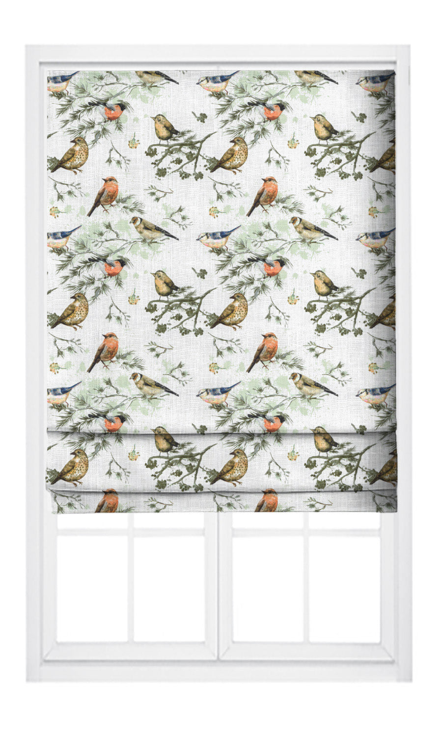 Bird-Print Cotton Home Textile Fabric Material By the Metre (Yellow/ Orange/ White)