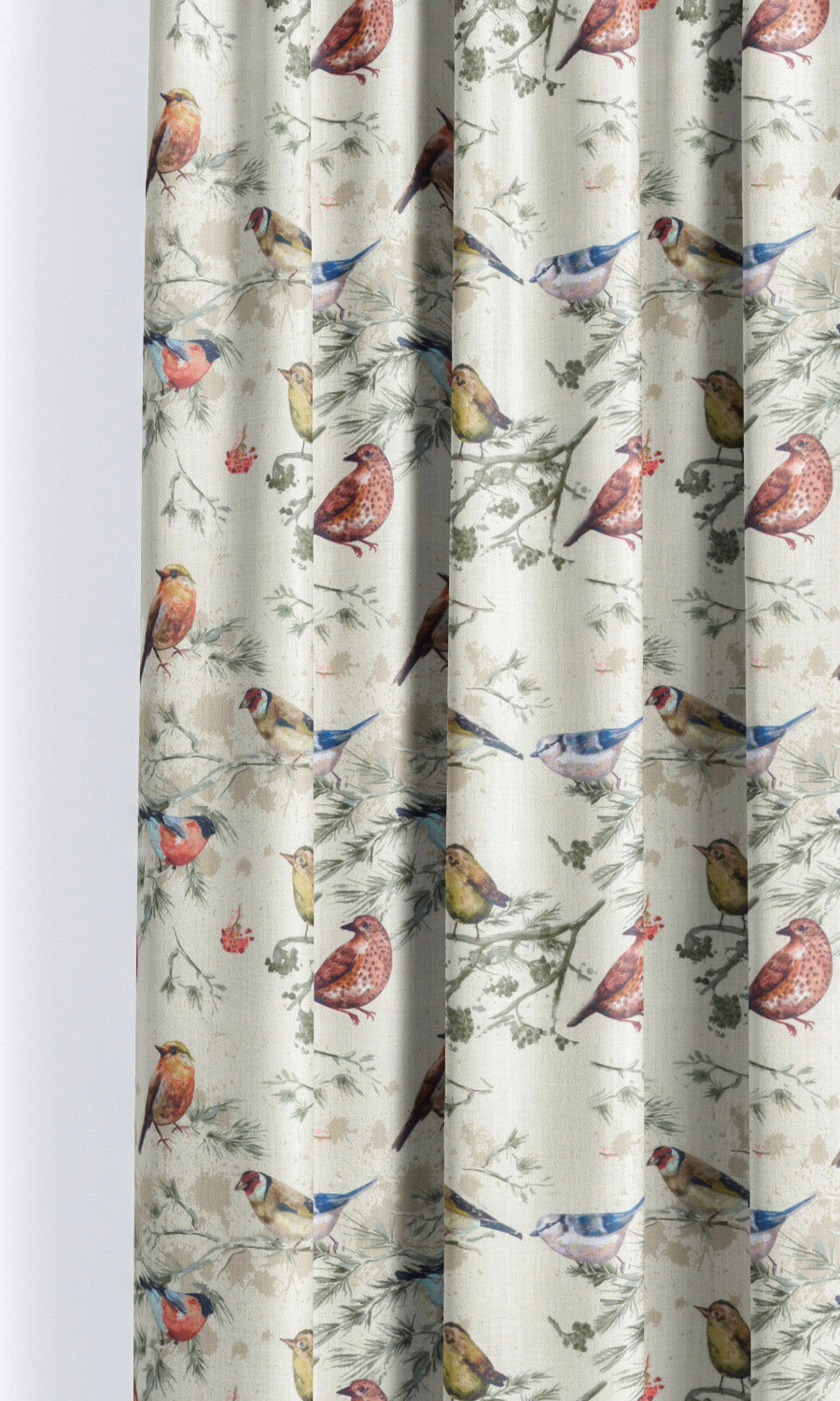 Bird-Print Cotton Home Décor Fabric By the Metre (Red/ Gray/ Blue/ Beige)