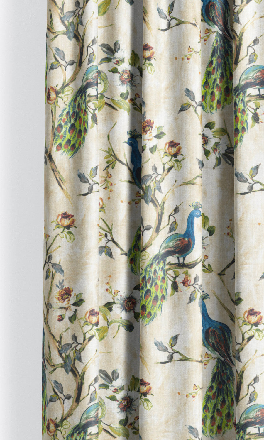 French Country Print Window Treatments Fabric By the Metre (Blue/ Green)