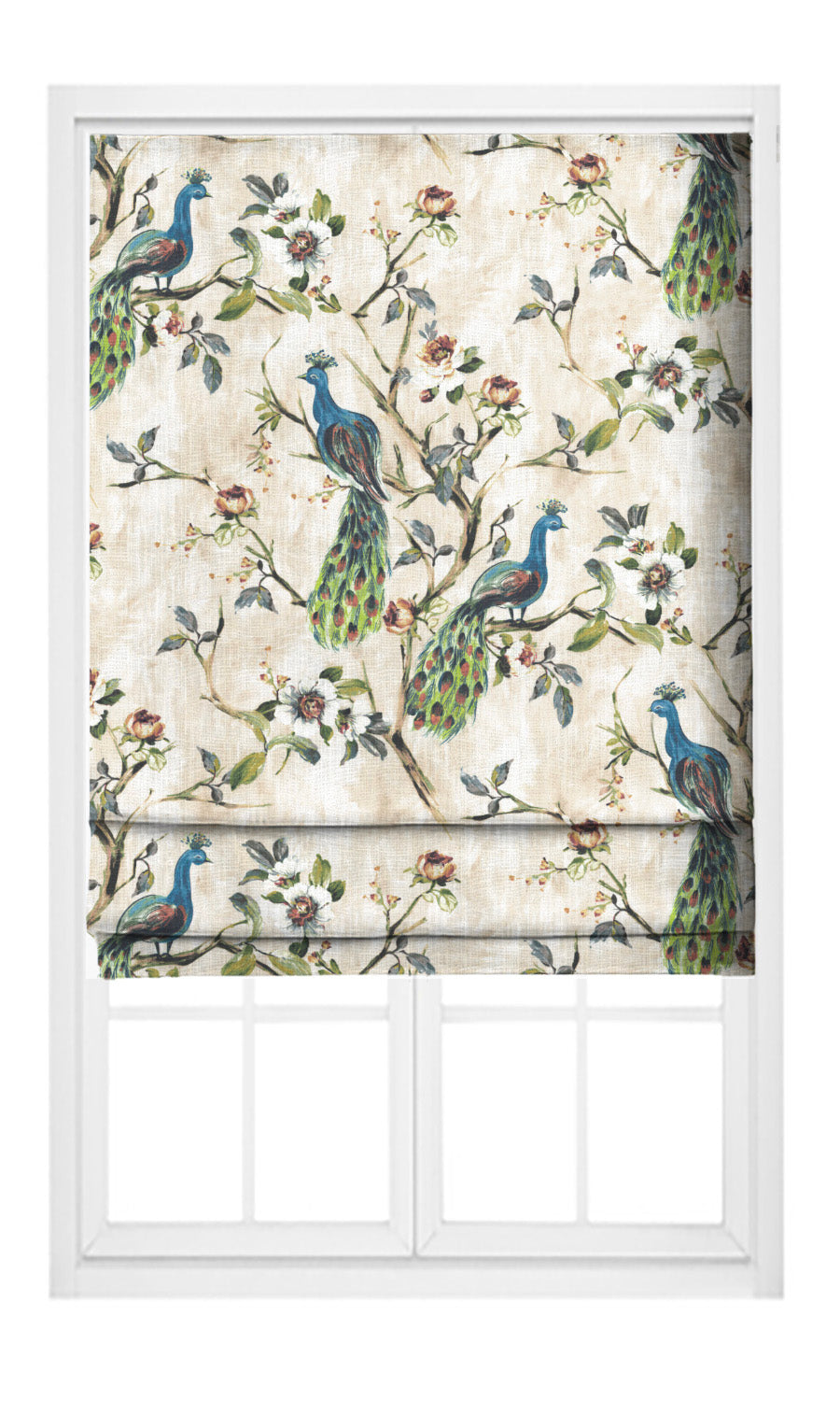 French Country Print Home Textile Fabric Material By the Metre (Blue/ Green)