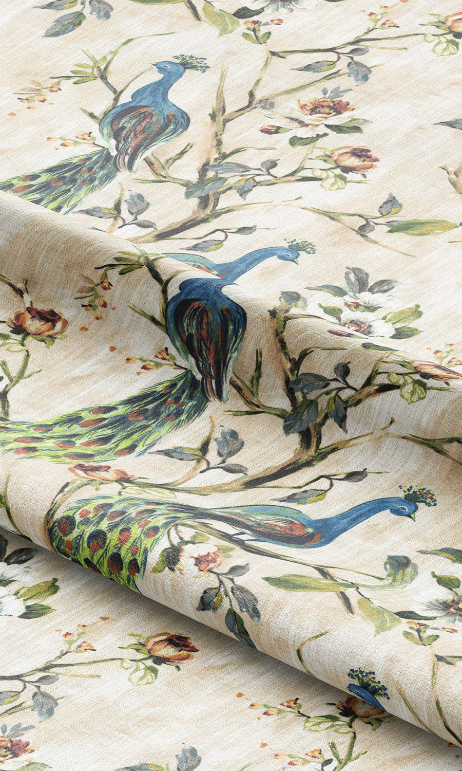 French Country Print Free Fabric Material Sample (Blue/ Green)
