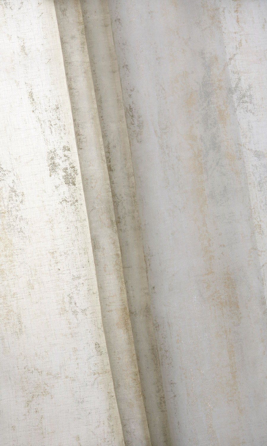 Printed Sheer Fabric By the Metre for Curtains & Drapes (Metallic Golden/ Yellow)