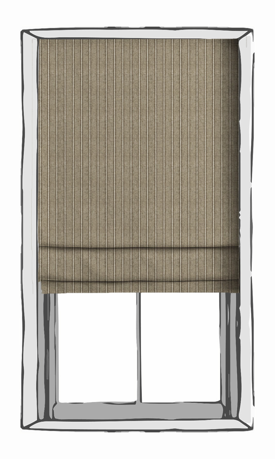 Modern Striped Print Window Treatments Fabric Sample (Brown & Beige)