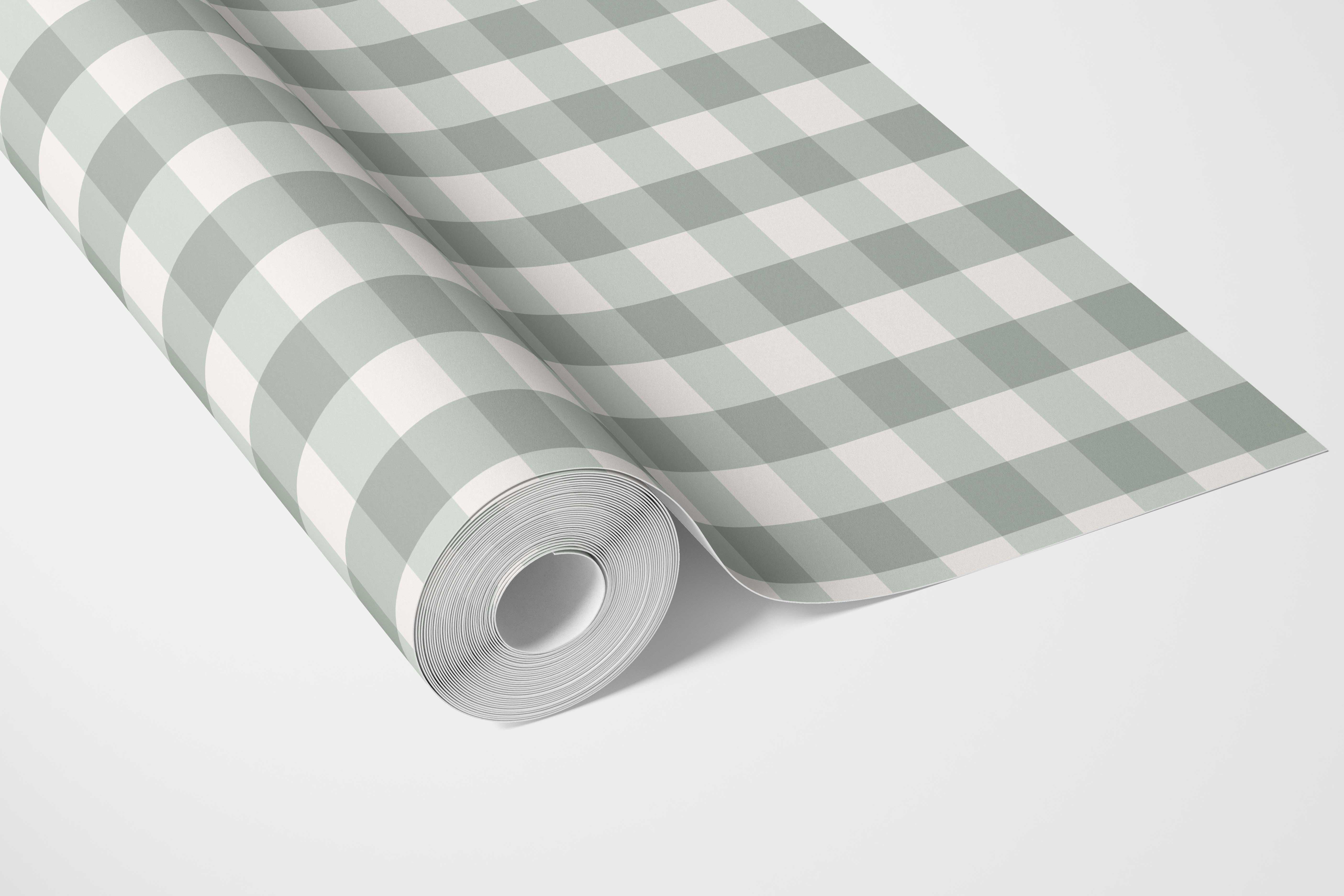 Geometric Gingham Bathroom Wallpaper Sample (Duck Egg Blue)