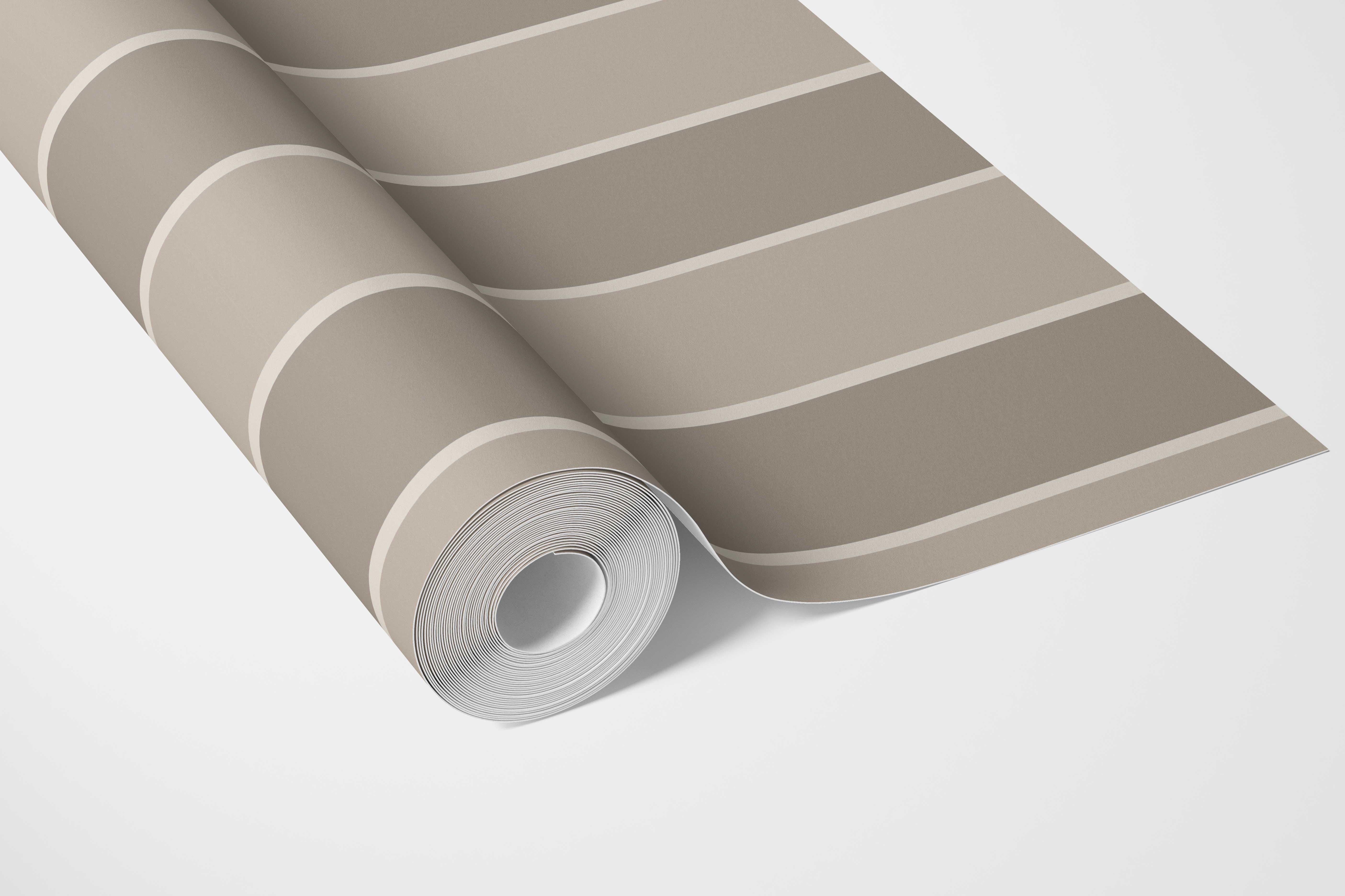 Neutral Geometric Striped Nursery Wallpaper (Taupe Gray/ Brown)