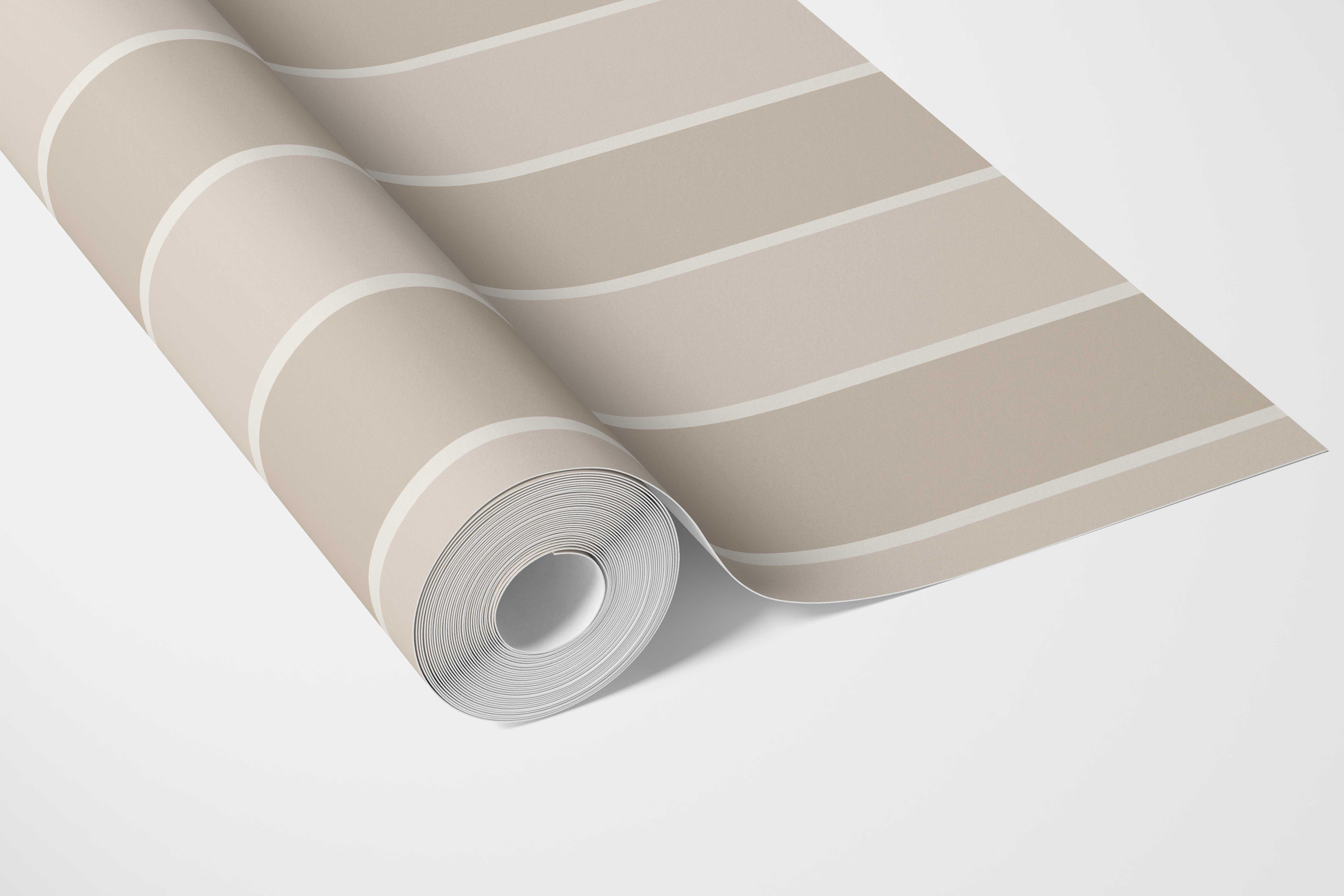 Neutral Geometric Striped Nursery Wallpaper (Beige/ Cream)