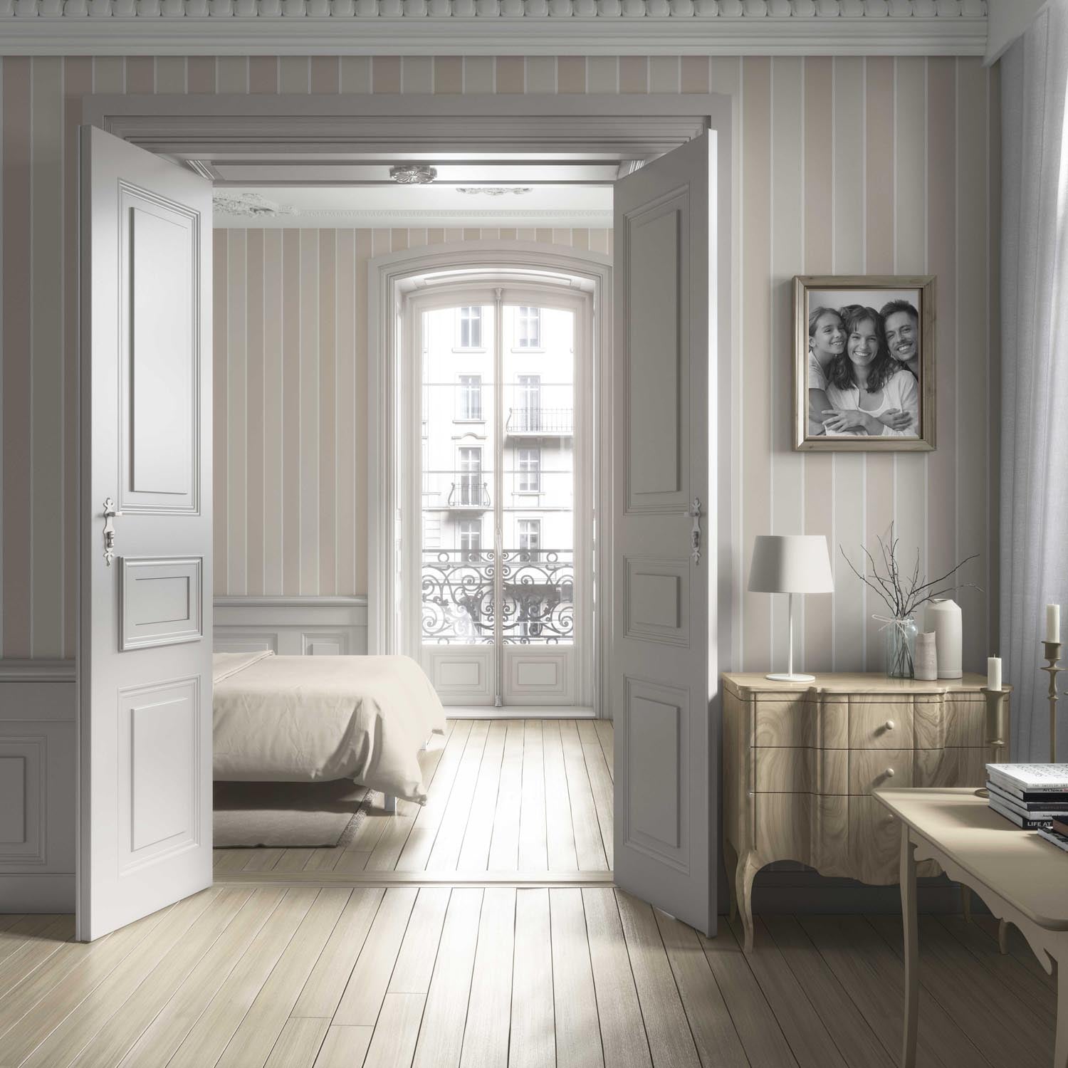 Neutral Geometric Striped Bathroom Wallpaper Sample (Beige/ Cream)