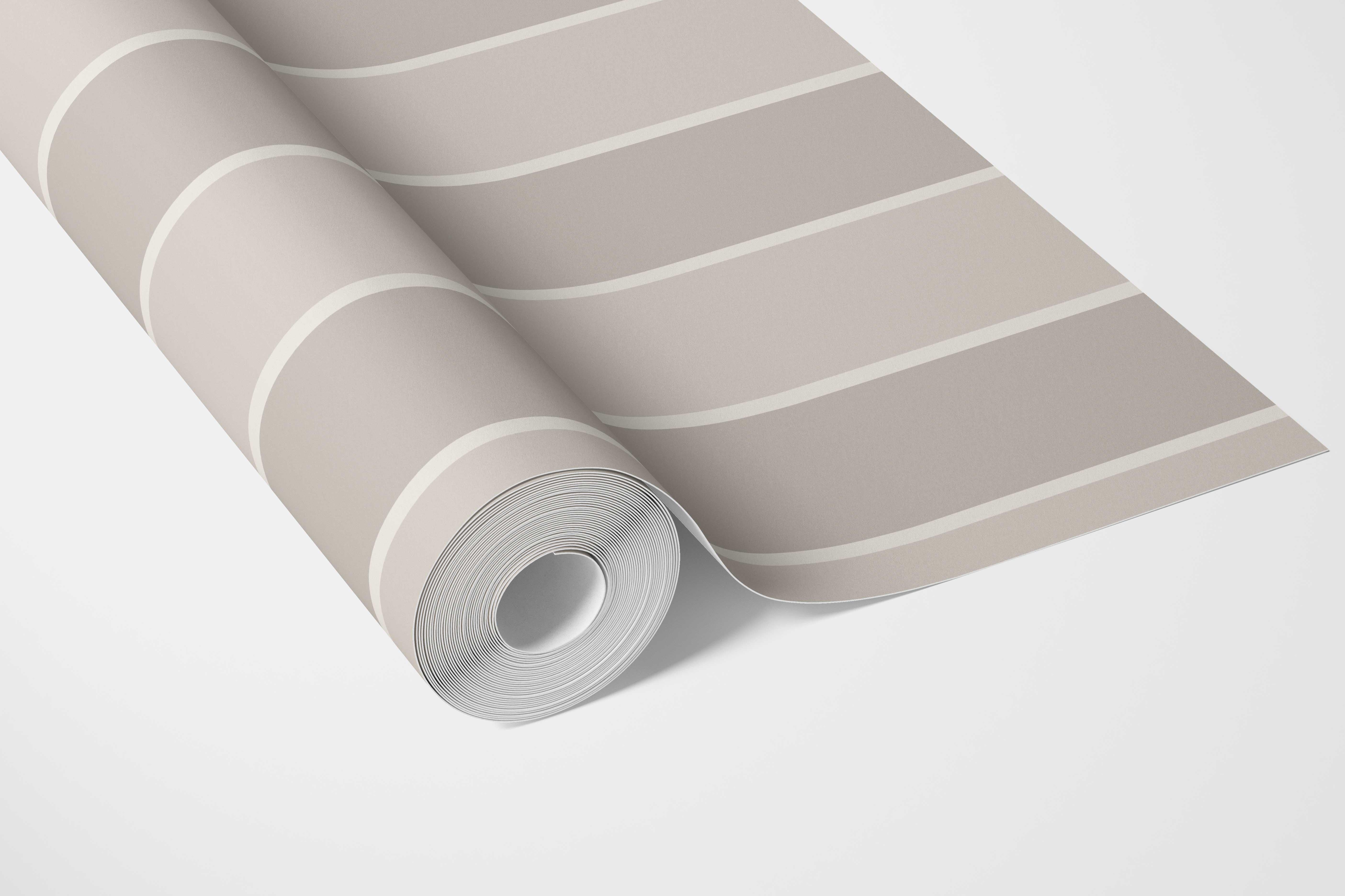 Neutral Geometric Striped Nursery Wallpaper (Beige/ Greige/ Taupe)