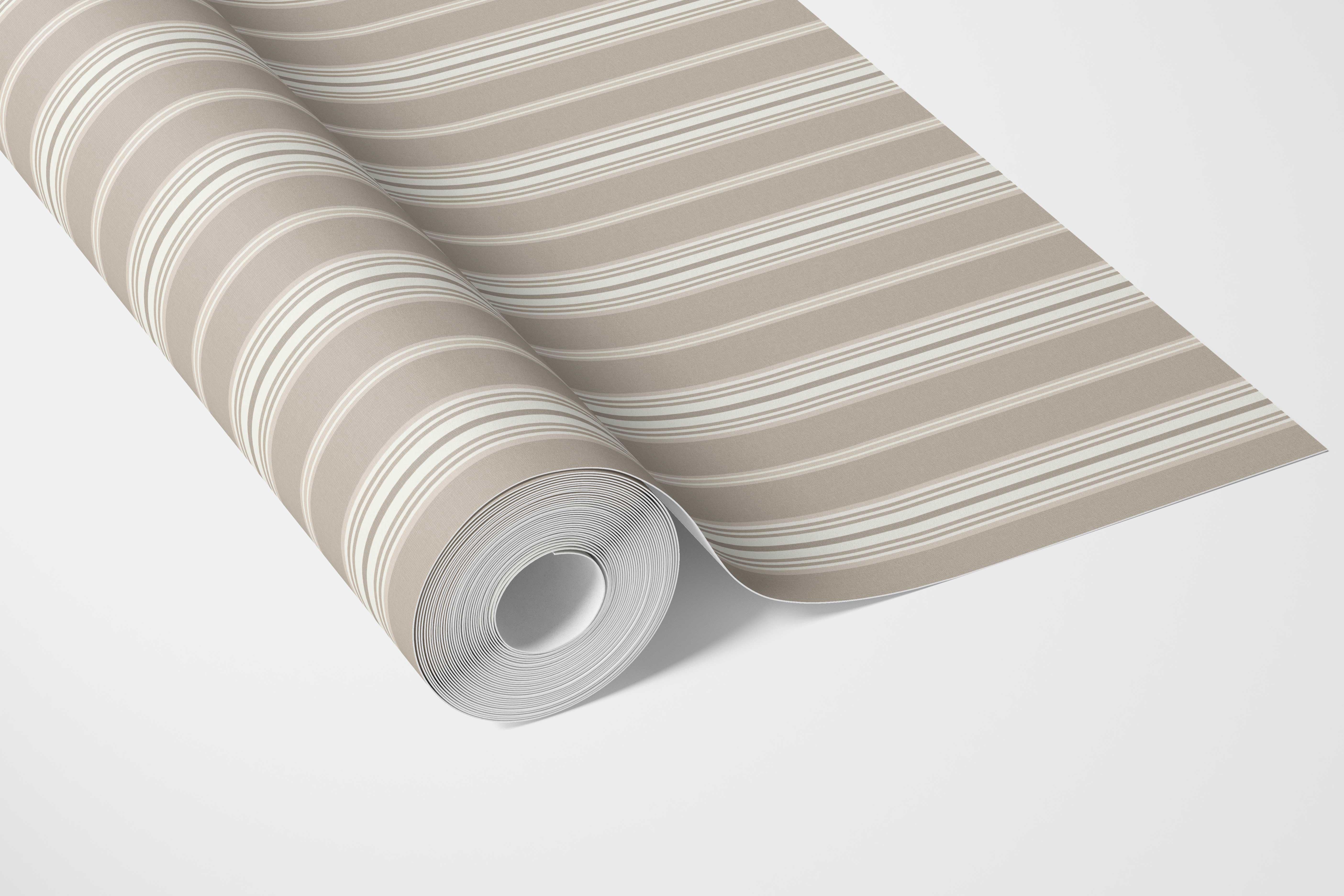 Neutral Geometric Striped Nursery Wallpaper (Brown/ Beige/ Warm Gray)