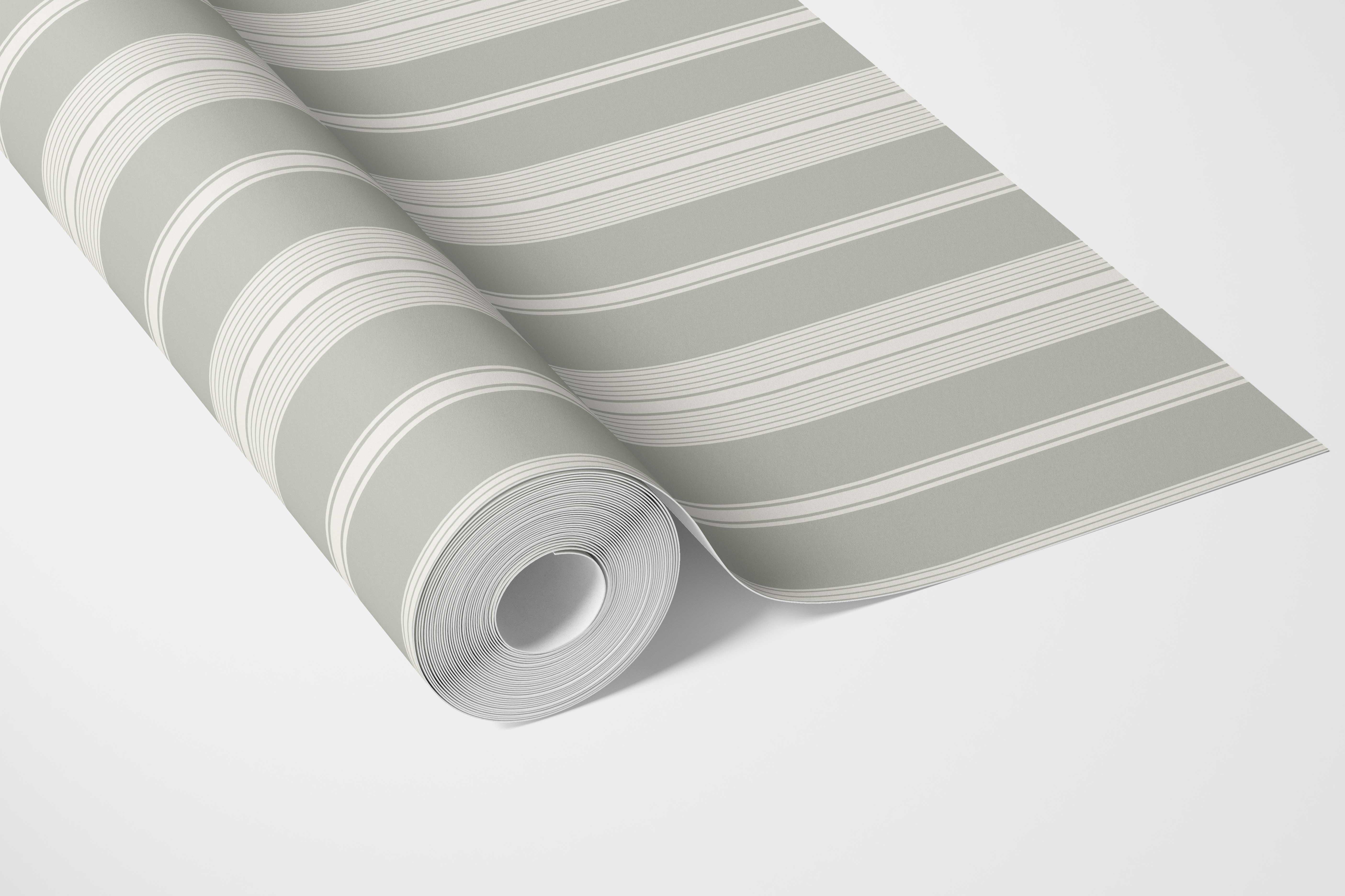 Neutral Geometric Striped Nursery Wallpaper Sample (Sage Gray)