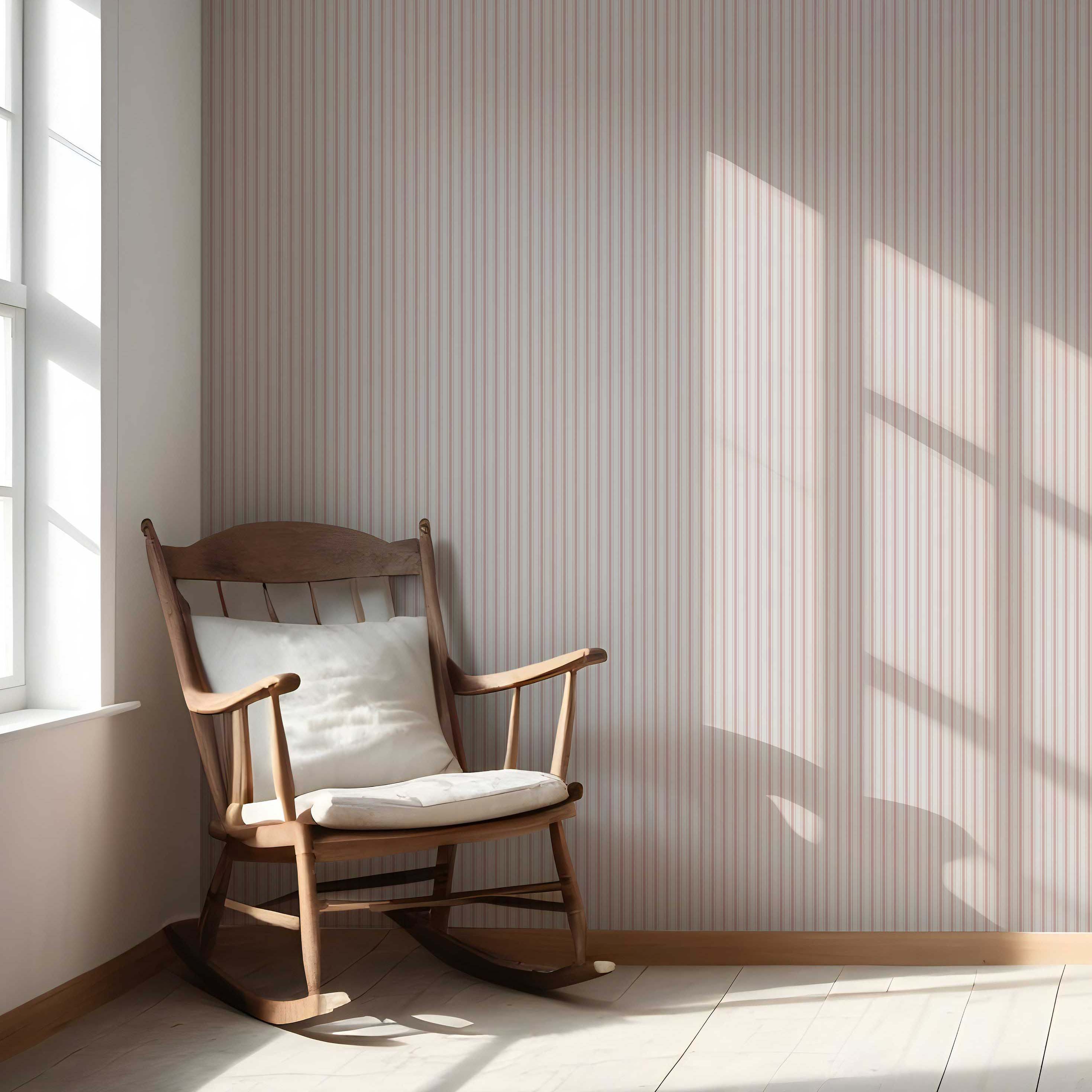 Geometric Striped Nursery Wallpaper Sample (Blush Pink)