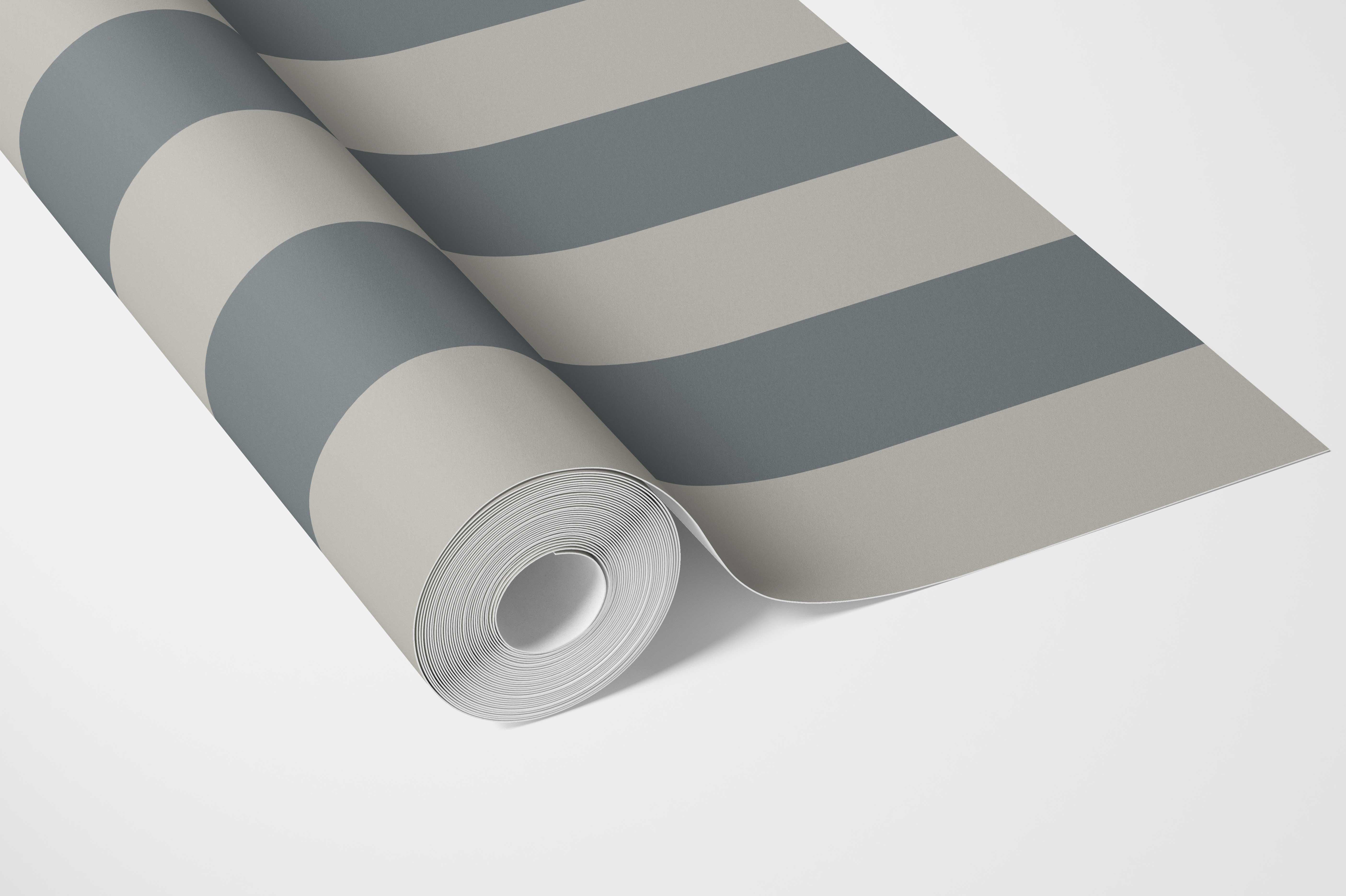 Neutral Geometric Striped Bathroom Wallpaper Sample (Slate Blue/ Gray)