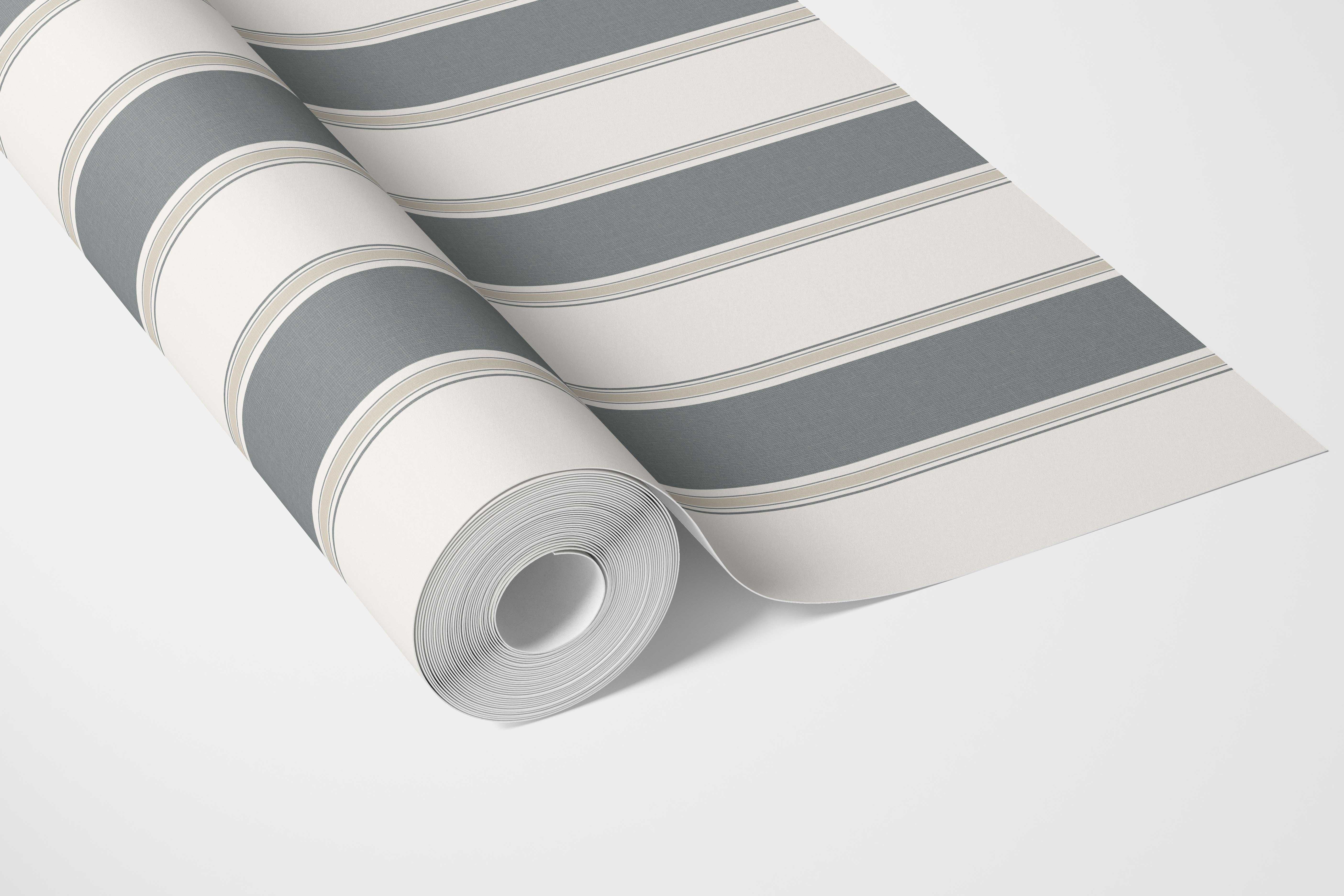 Neutral Geometric Striped Bathroom Wallpaper Sample (Slate Blue/ Gray)