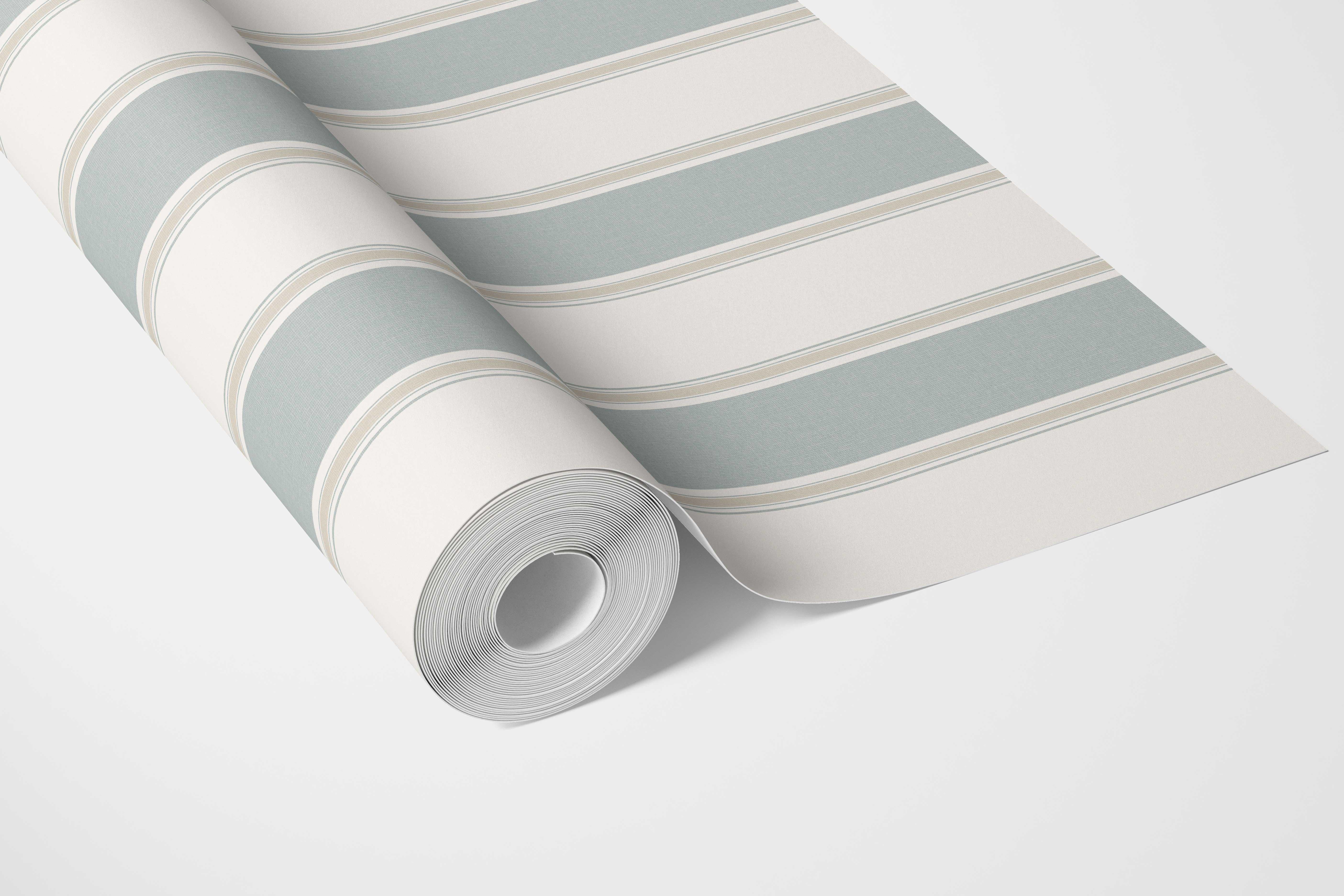 Geometric Striped Bathroom Wallpaper Sample (Mint Green/ Gray)