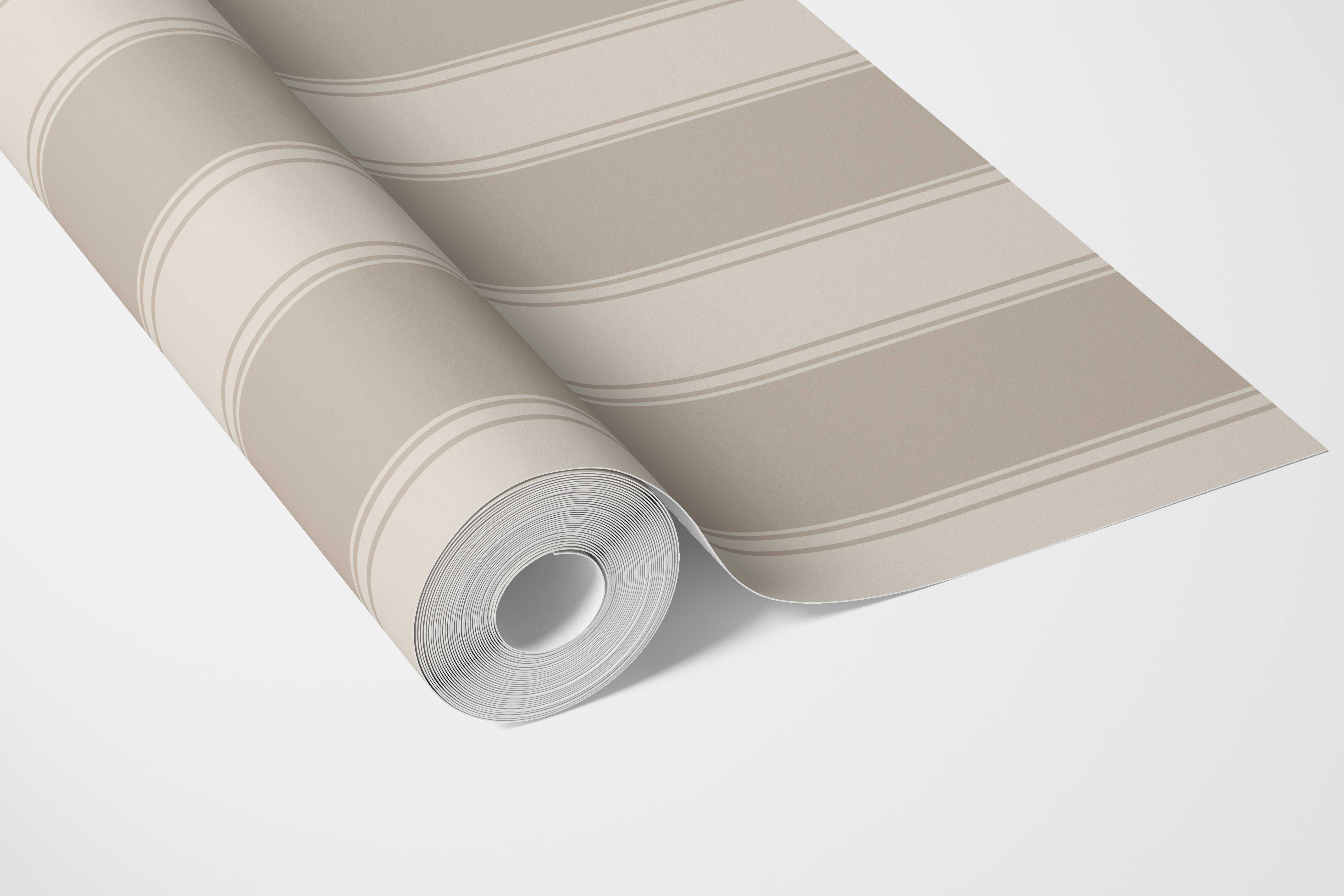Neutral Geometric Striped Bathroom Wallpaper (Brown/ Beige)