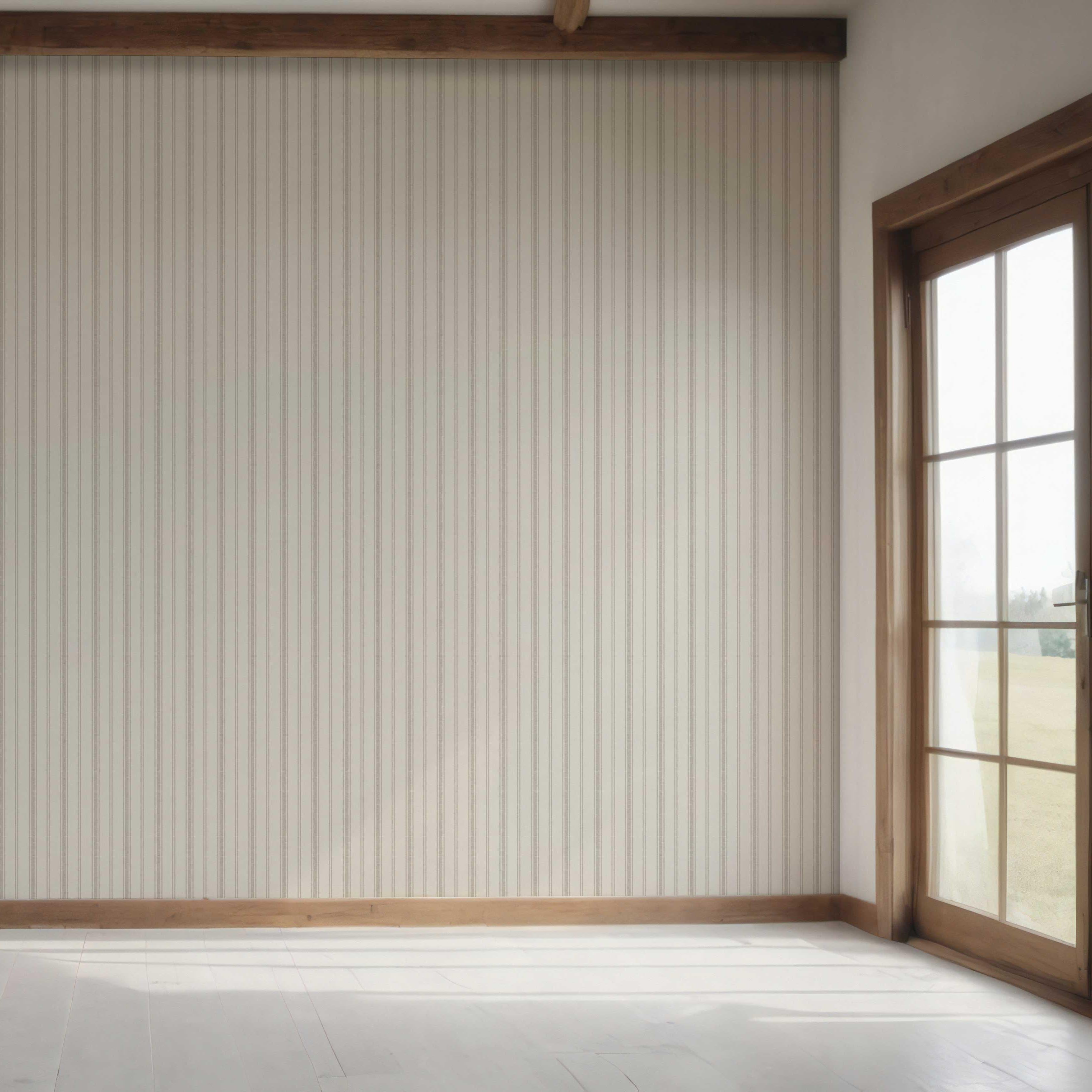 Neutral Geometric Striped Bedroom Wallpaper Sample (Cream/ Beige/ Gray)